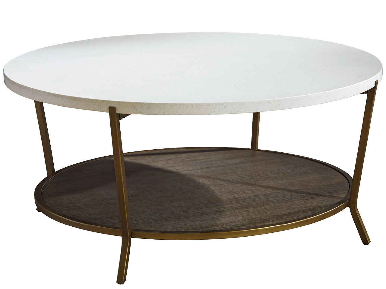 Playlist Brown/White Round Cocktail Table - Ornate Home
