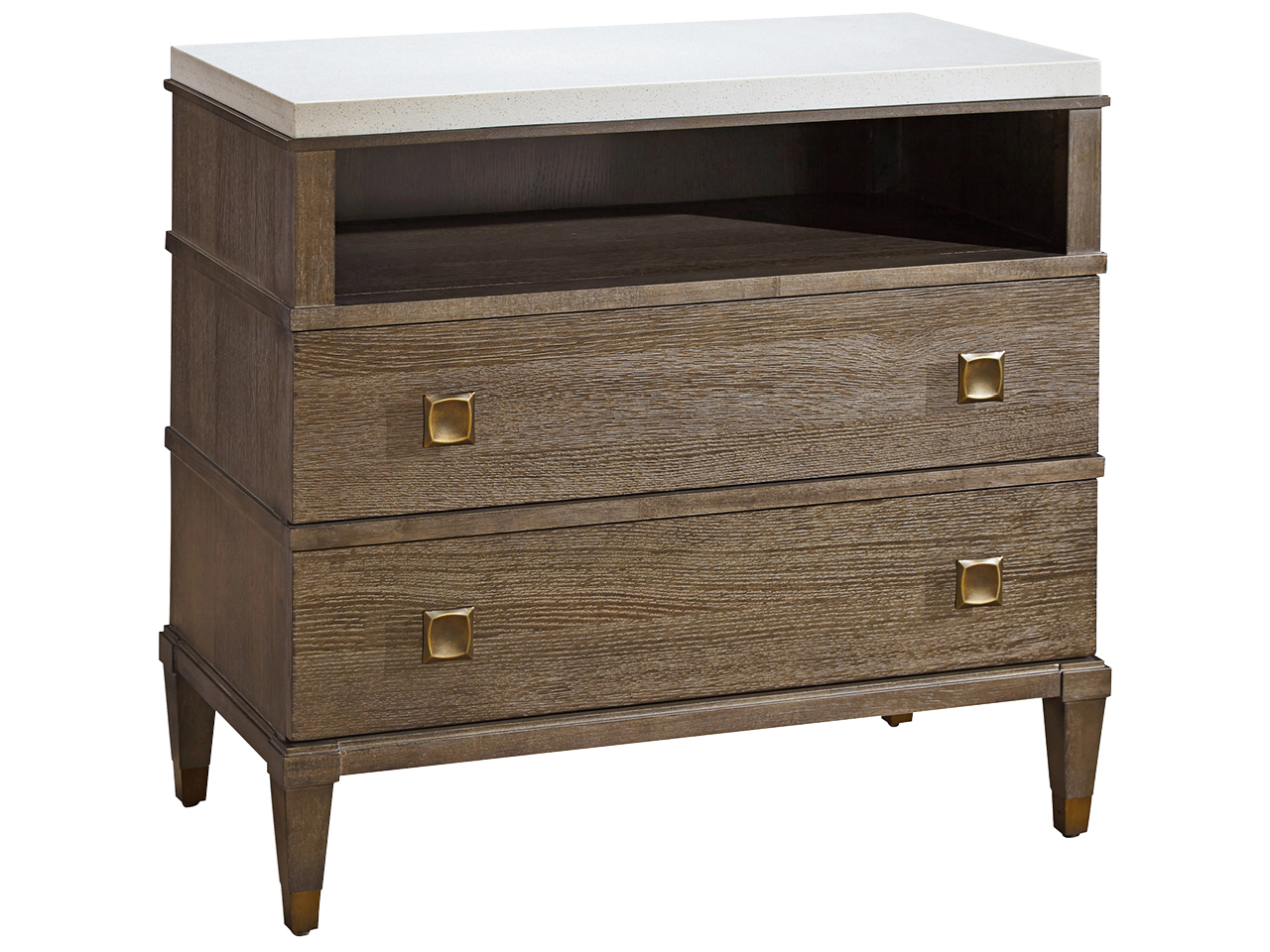 Playlist Brown/White Two Drawer Nightstand - Ornate Home