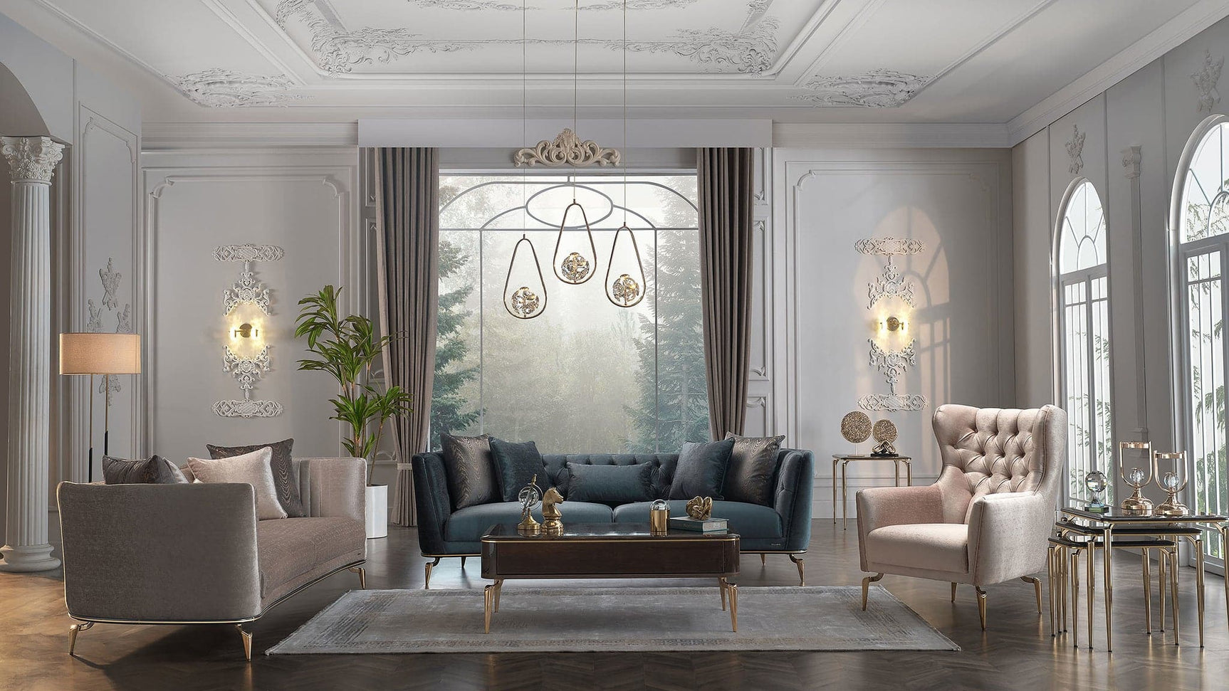 Plaza Living Room Set - Ornate Home