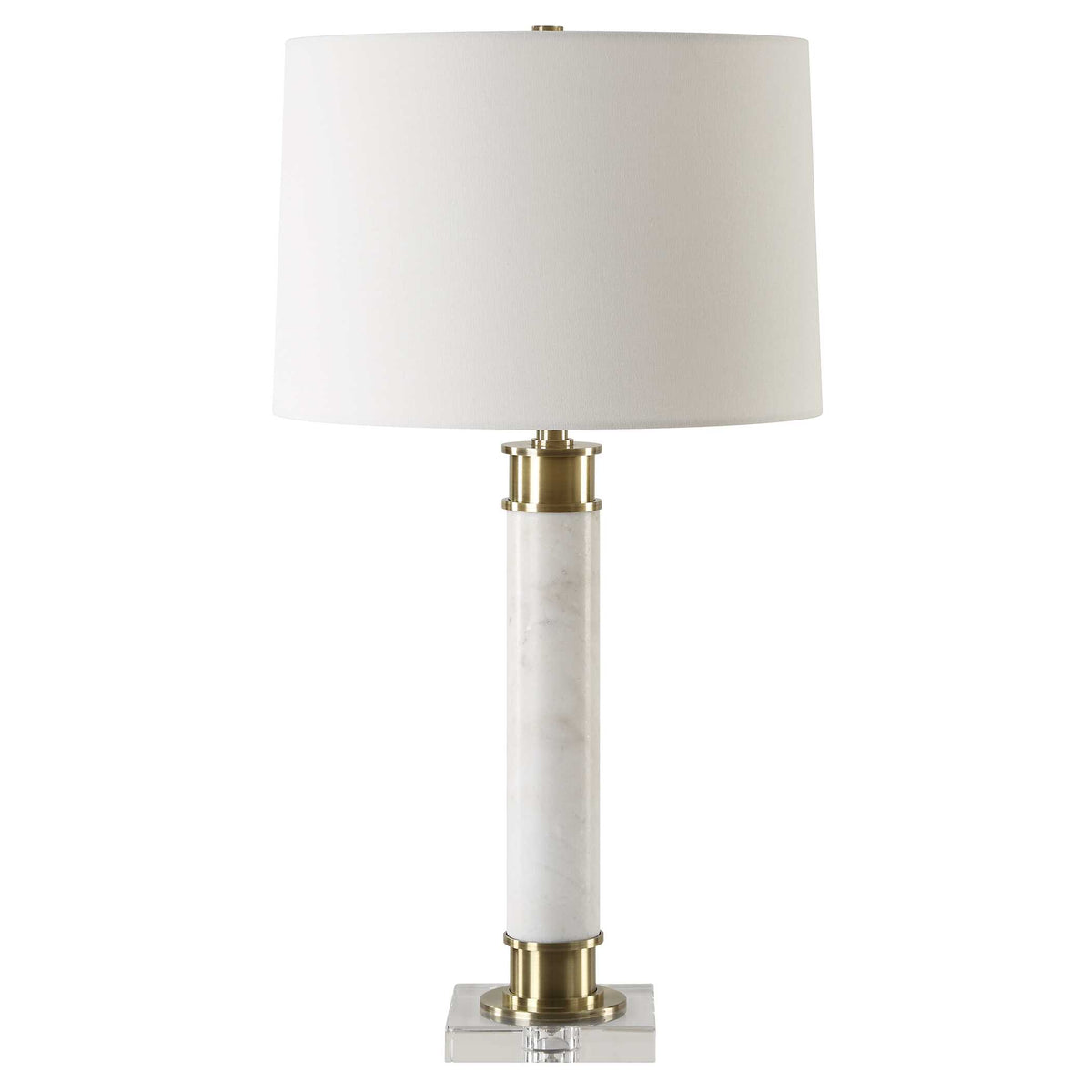 Plinth White Marble Table Lamp - Ornate Home