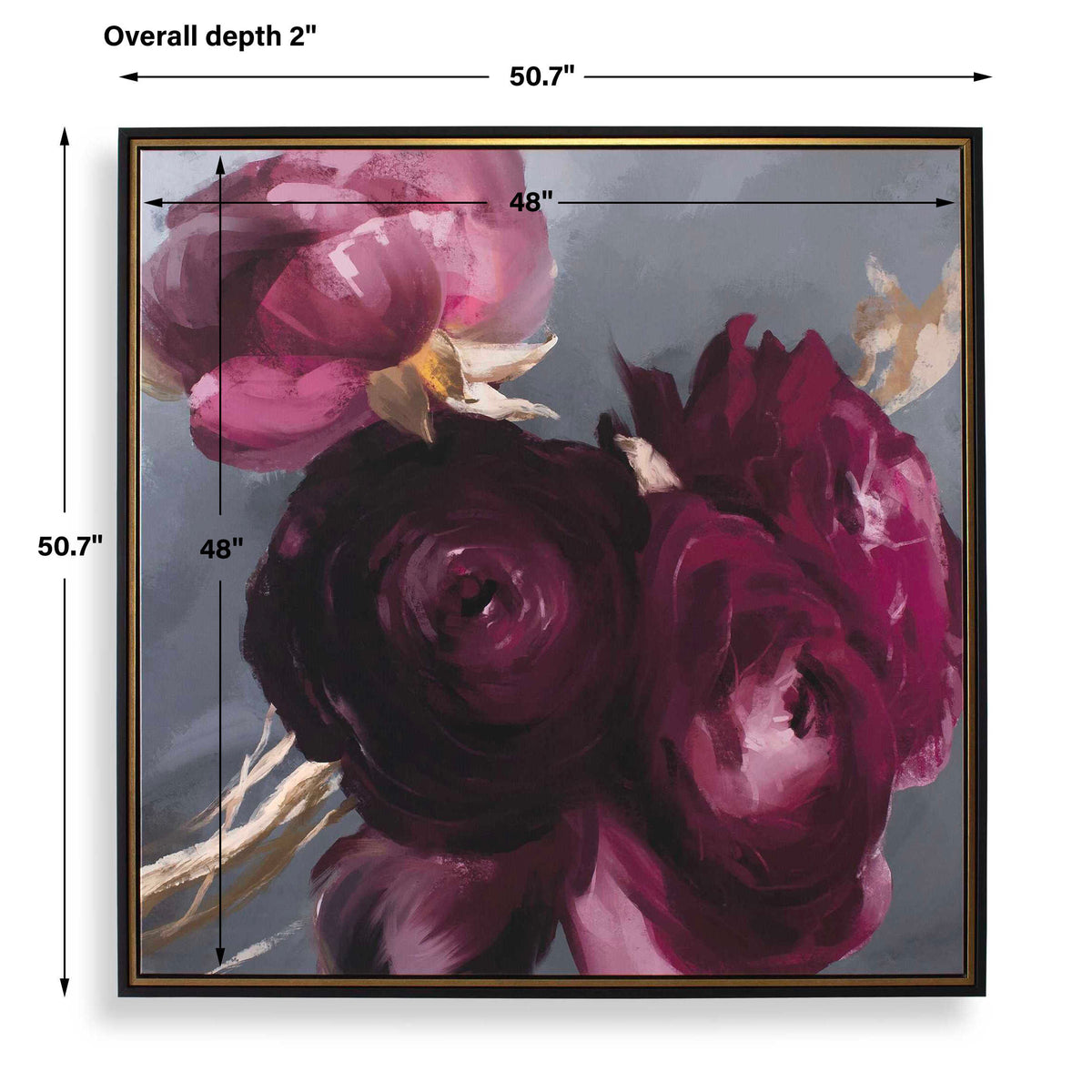 Plum Ranculus Multicolor Framed Floral Art - Ornate Home