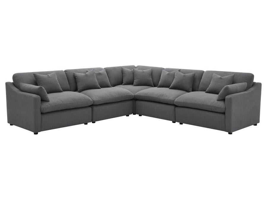 Pluma Charcoal Modular Sectional Fabric Create your own Style - Ornate Home
