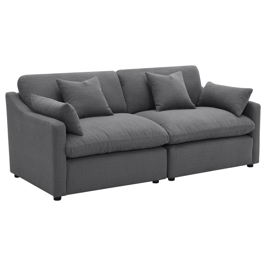 Pluma Charcoal Modular Sectional Fabric Create your own Style - Ornate Home