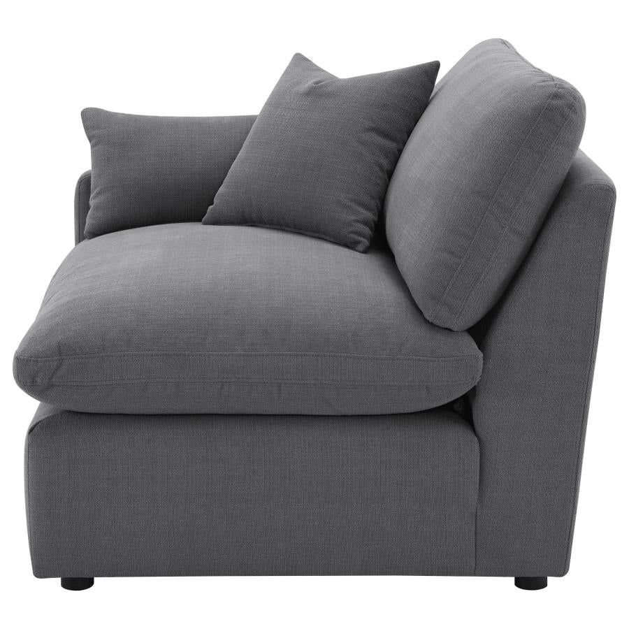 Pluma Charcoal Modular Sectional Fabric Create your own Style - Ornate Home
