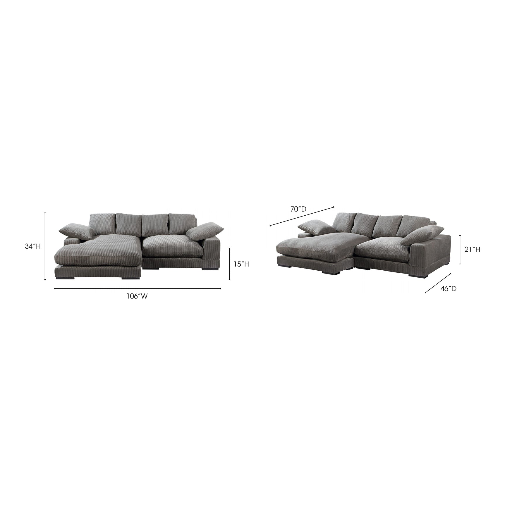 Plunge Charcoal Sectional - Ornate Home