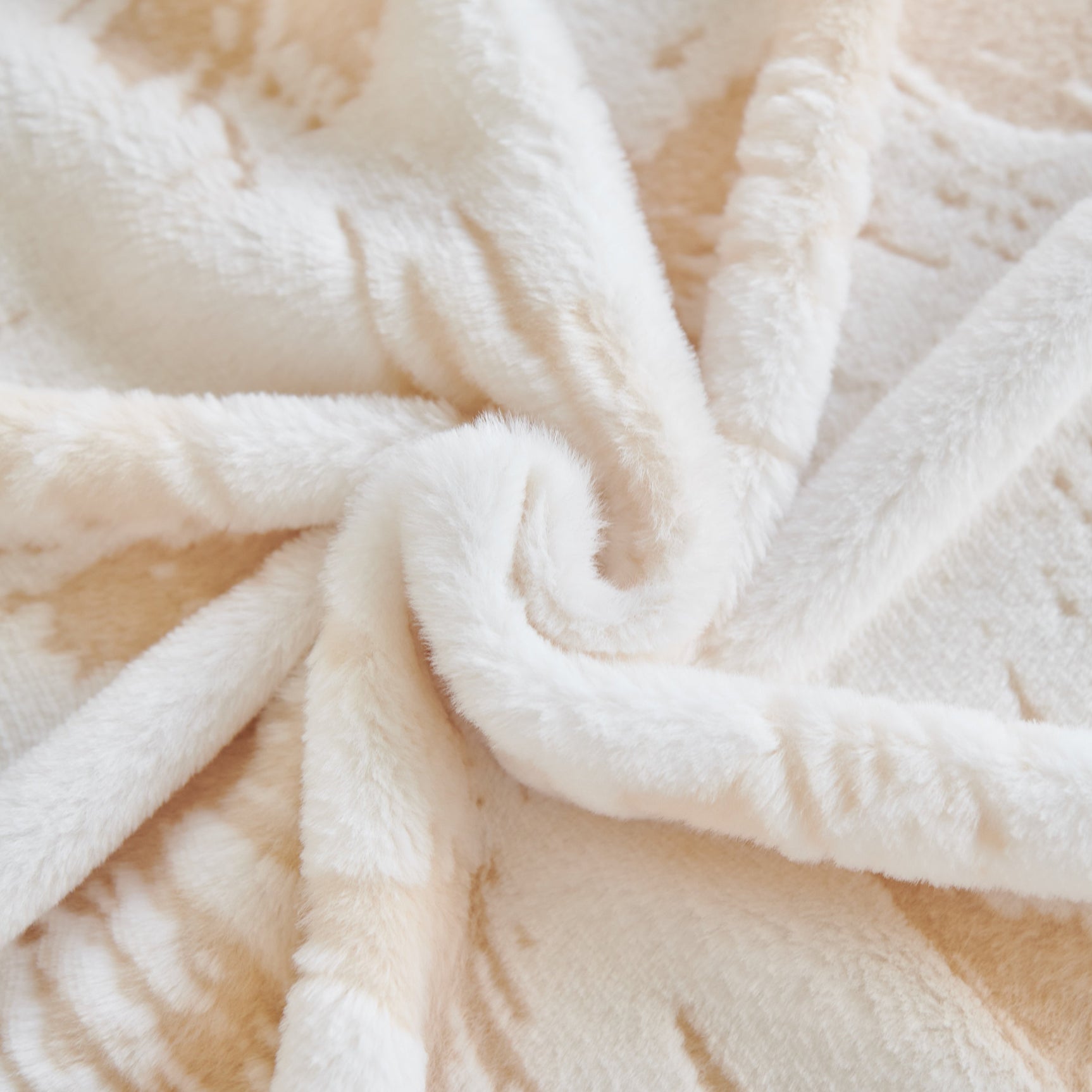 Plush Faux Fur Warm Sofa Cover with Waves Jacquard Textured Throw Blankets for Couch - Ornate Home
