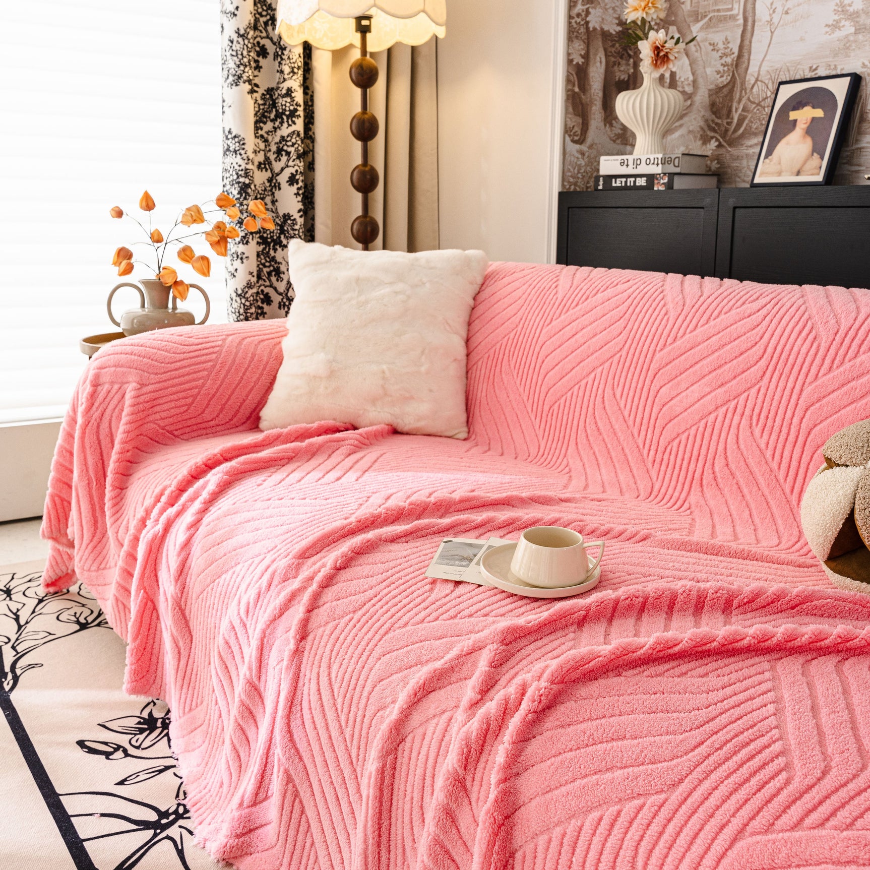 Plush Fleece Washable Sofa Throw Blanket, Soft & Cozy Furniture Protector for Couch - Ornate Home
