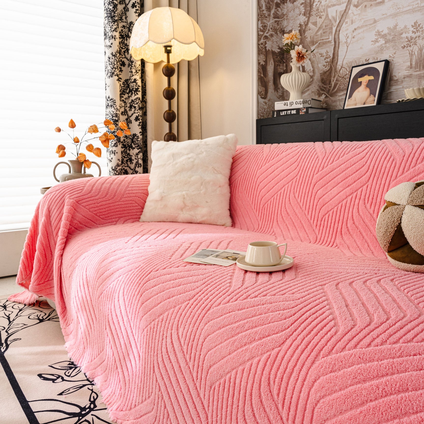 Plush Fleece Washable Sofa Throw Blanket, Soft & Cozy Furniture Protector for Couch - Ornate Home