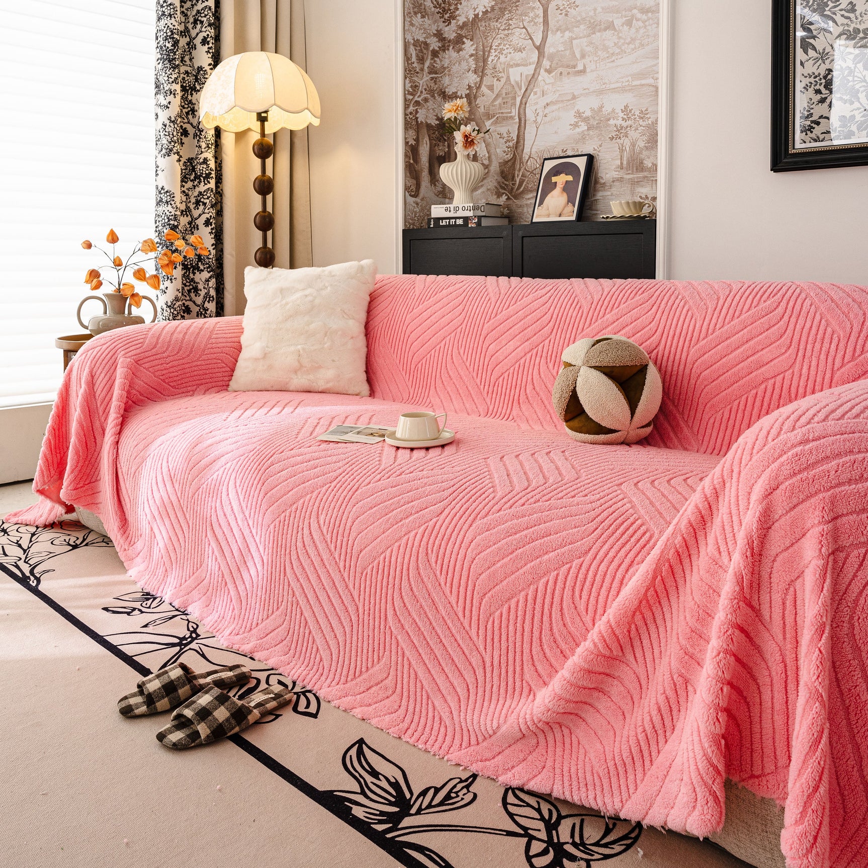 Plush Fleece Washable Sofa Throw Blanket, Soft & Cozy Furniture Protector for Couch - Ornate Home