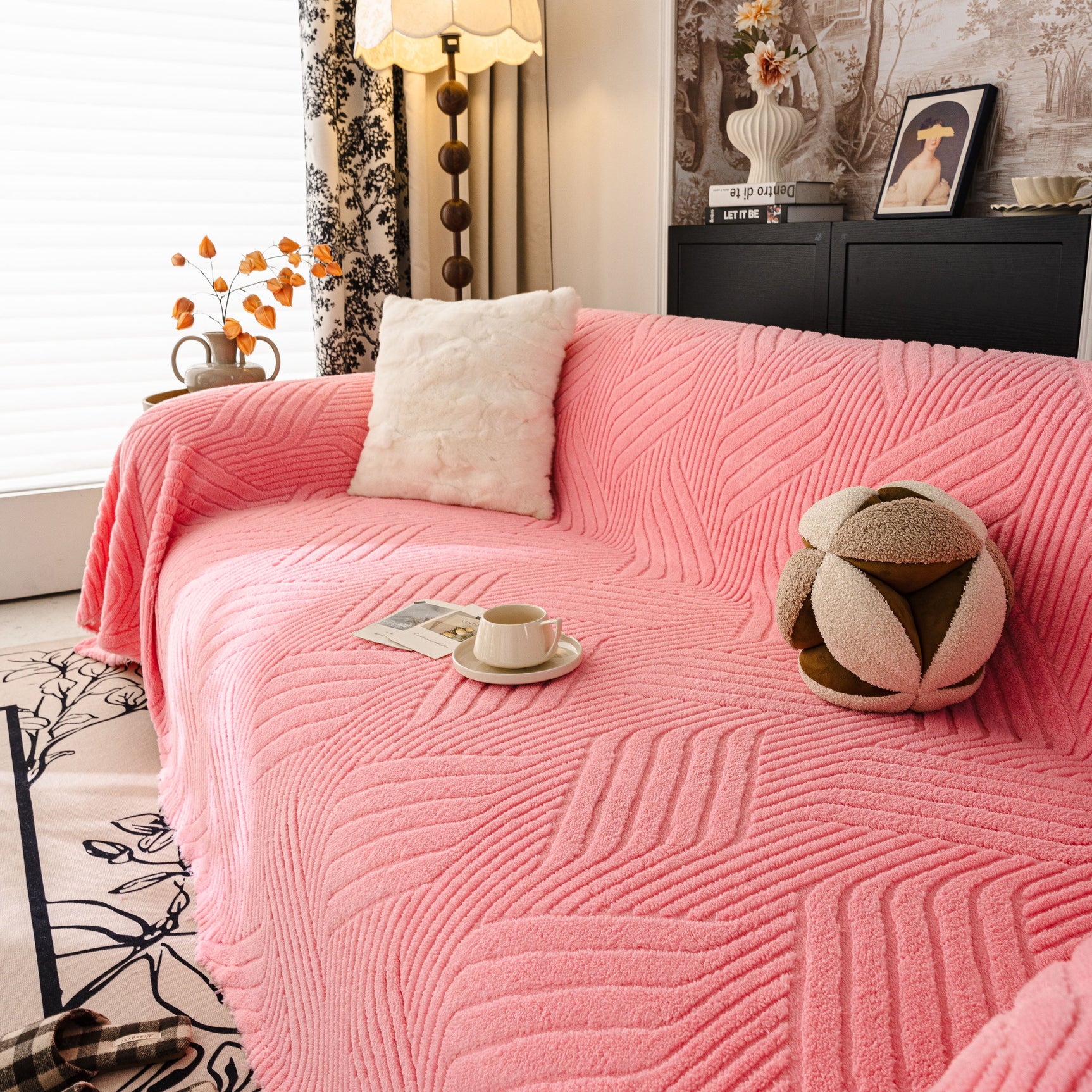 Plush Fleece Washable Sofa Throw Blanket, Soft & Cozy Furniture Protector for Couch - Ornate Home