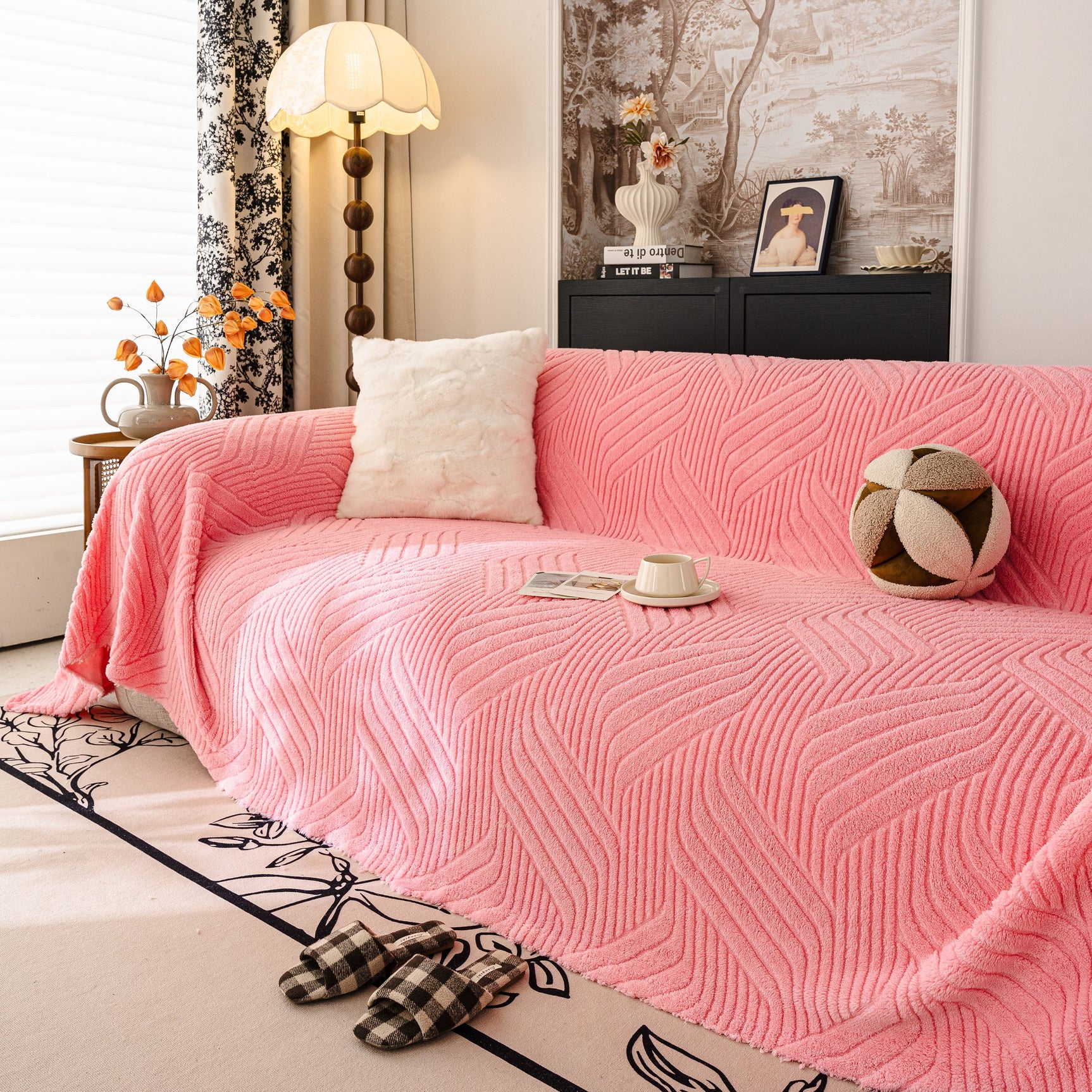 Plush Fleece Washable Sofa Throw Blanket, Soft & Cozy Furniture Protector for Couch - Ornate Home