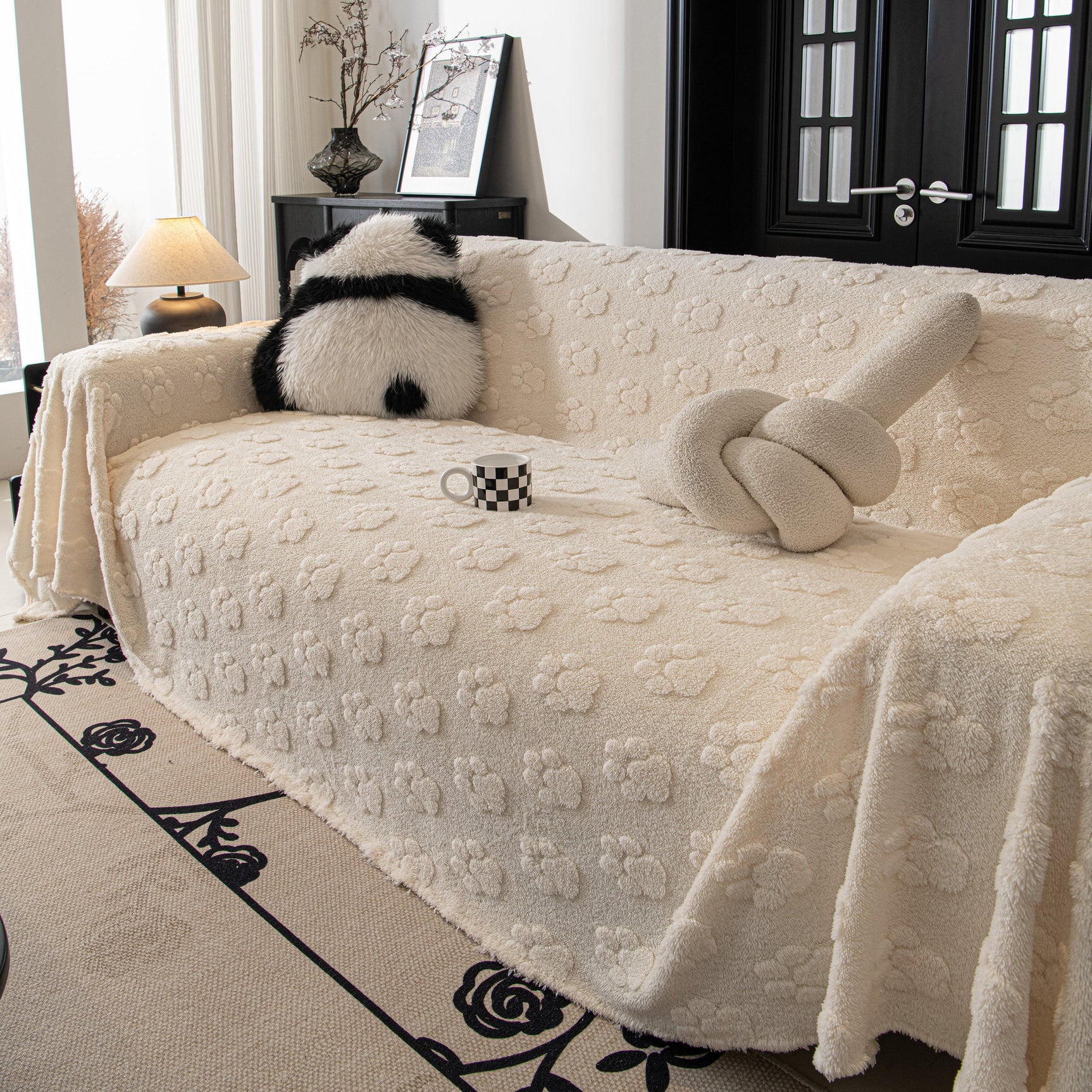Plush Jacquard Blankets for The Sofa Soft Slipcover Sectional Cover Throws for Sofas - Ornate Home