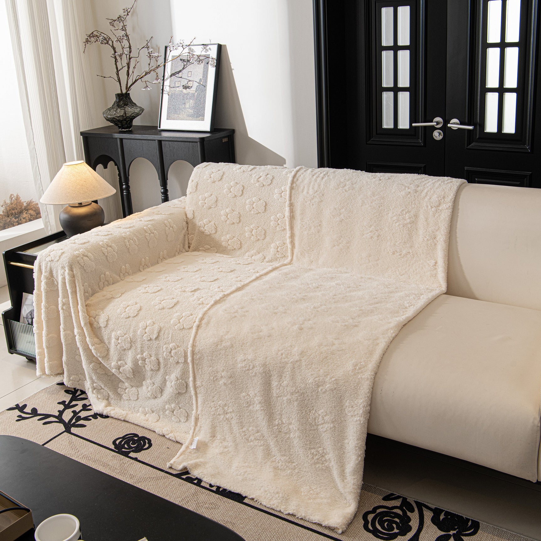 Plush Jacquard Blankets for The Sofa Soft Slipcover Sectional Cover Throws for Sofas - Ornate Home