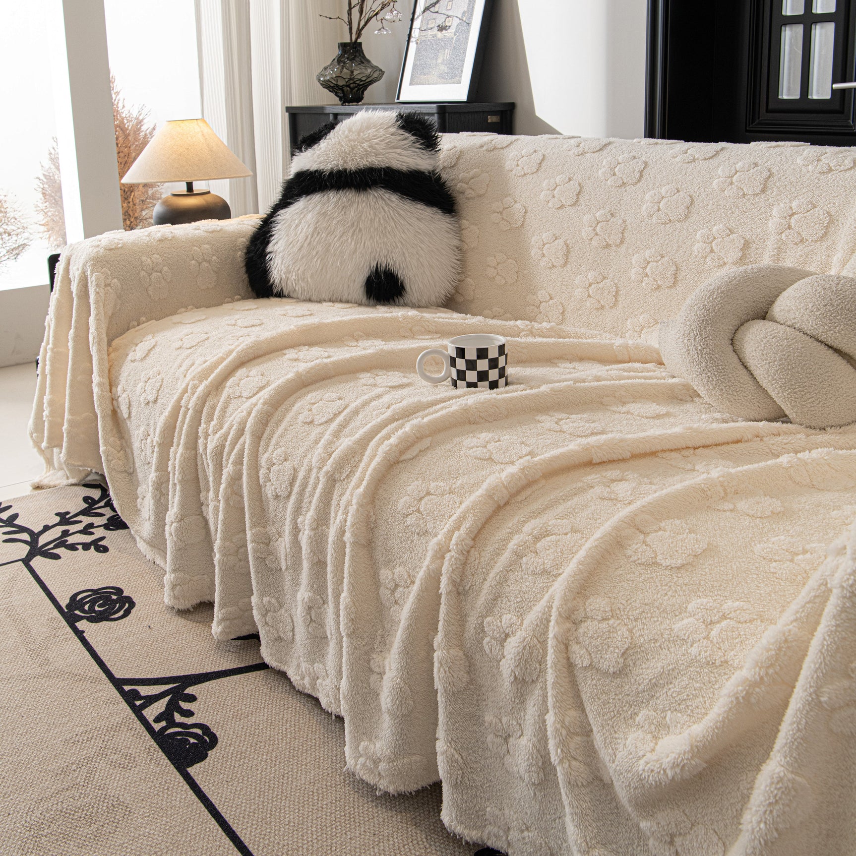 Plush Jacquard Blankets for The Sofa Soft Slipcover Sectional Cover Throws for Sofas - Ornate Home