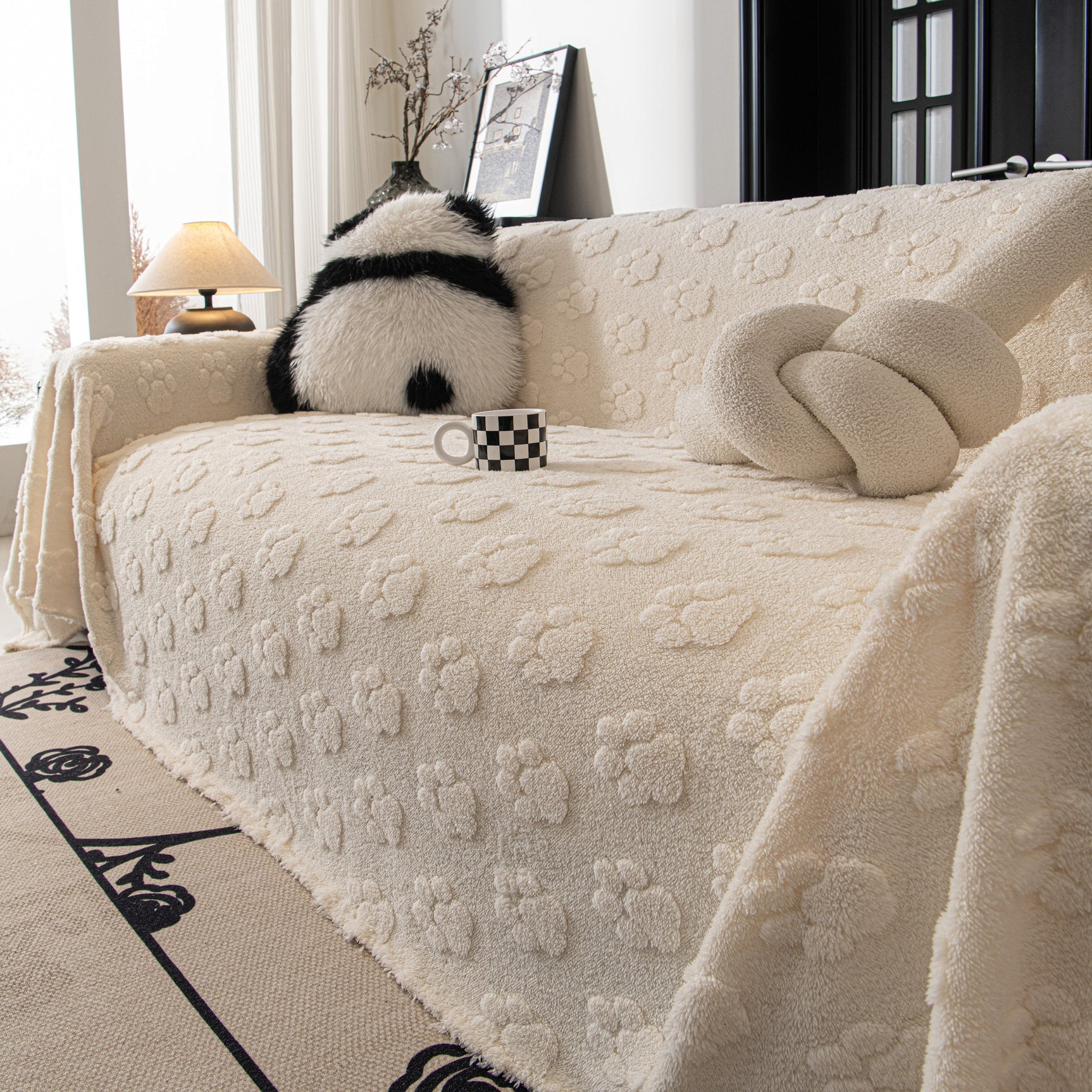 Plush Jacquard Blankets for The Sofa Soft Slipcover Sectional Cover Throws for Sofas - Ornate Home