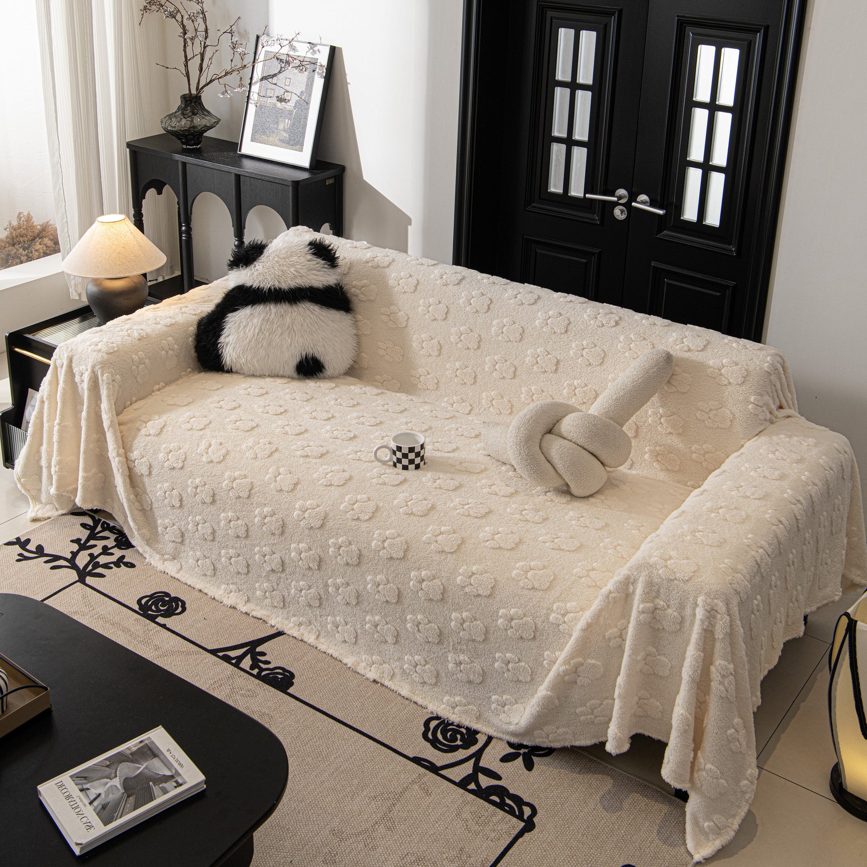 Plush Jacquard Blankets for The Sofa Soft Slipcover Sectional Cover Throws for Sofas - Ornate Home