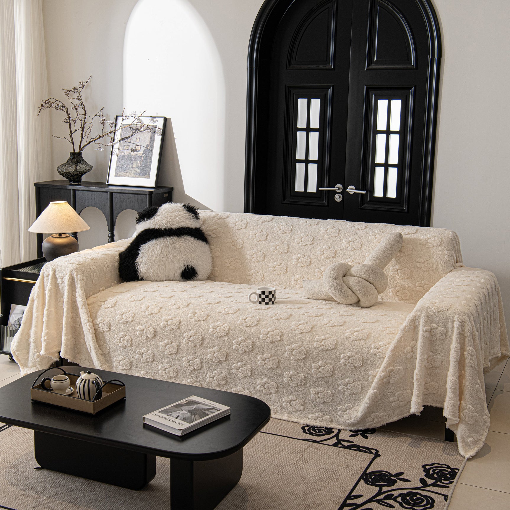 Plush Jacquard Blankets for The Sofa Soft Slipcover Sectional Cover Throws for Sofas - Ornate Home