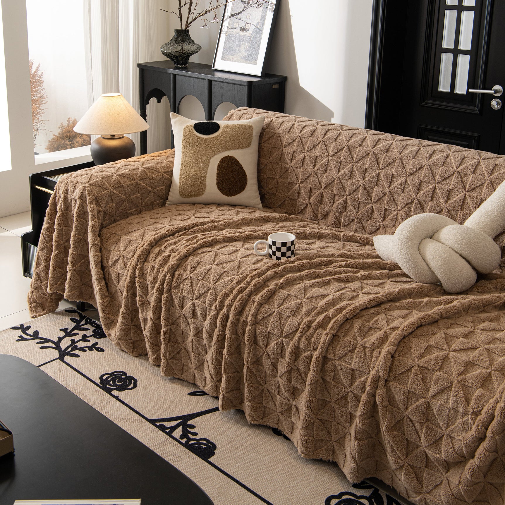 Plush Soft Couch Cover for Sofa and Furniture Lightweight Throw Blankets for Sectional Couch - Ornate Home