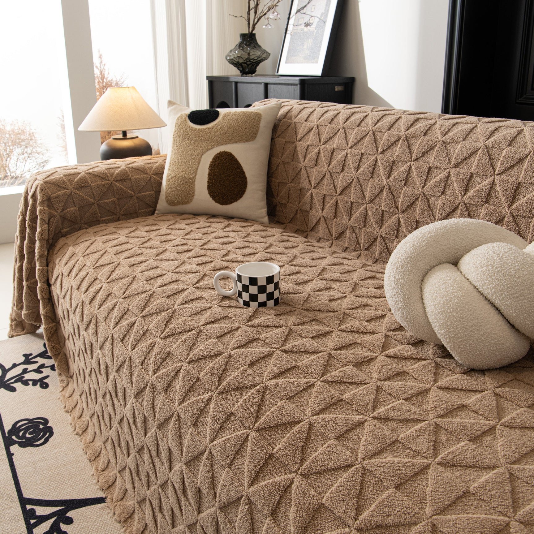 Plush Soft Couch Cover for Sofa and Furniture Lightweight Throw Blankets for Sectional Couch - Ornate Home