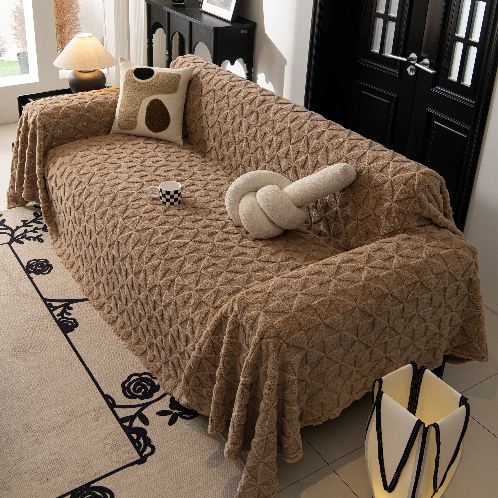 Plush Soft Couch Cover for Sofa and Furniture Lightweight Throw Blankets for Sectional Couch - Ornate Home