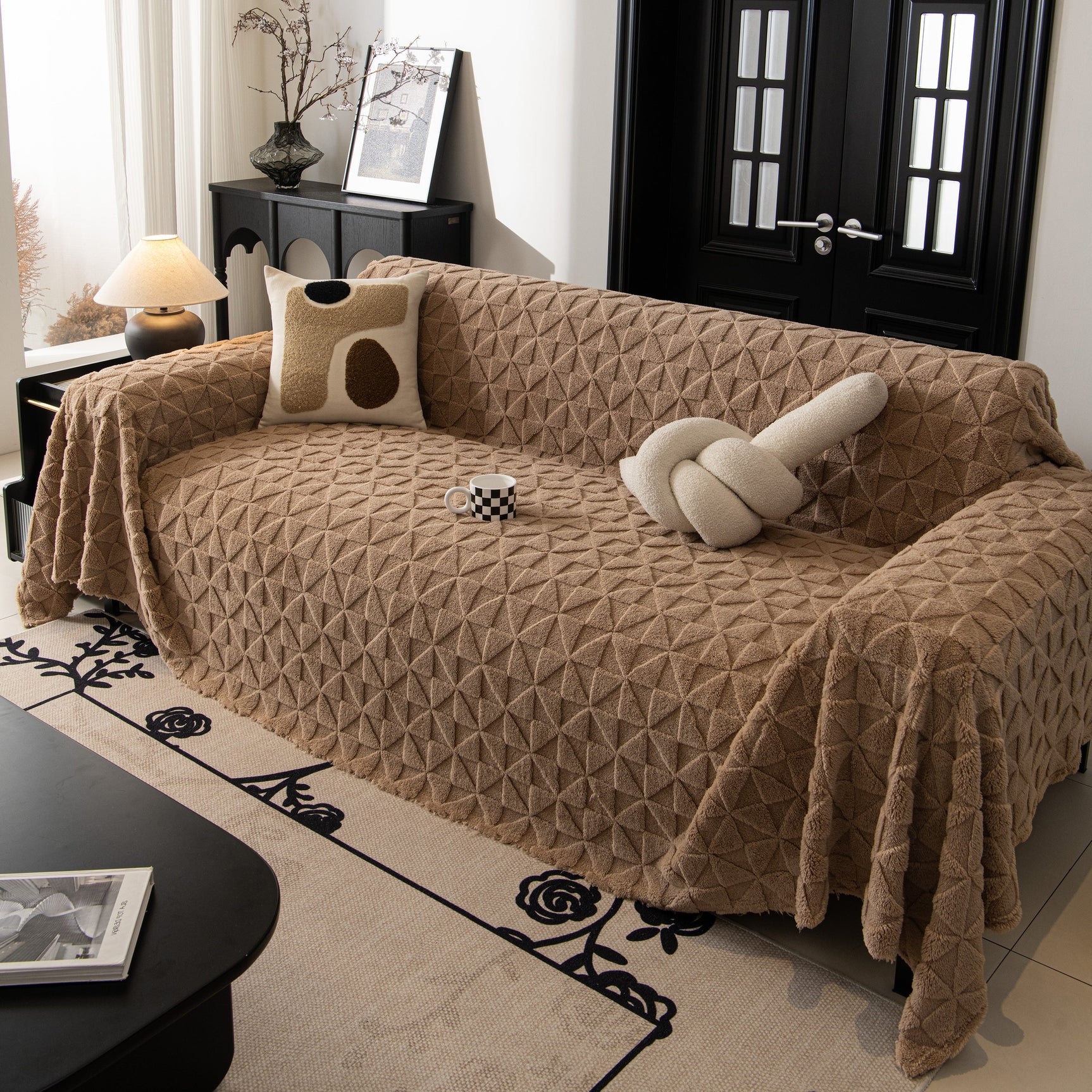 Plush Soft Couch Cover for Sofa and Furniture Lightweight Throw Blankets for Sectional Couch - Ornate Home