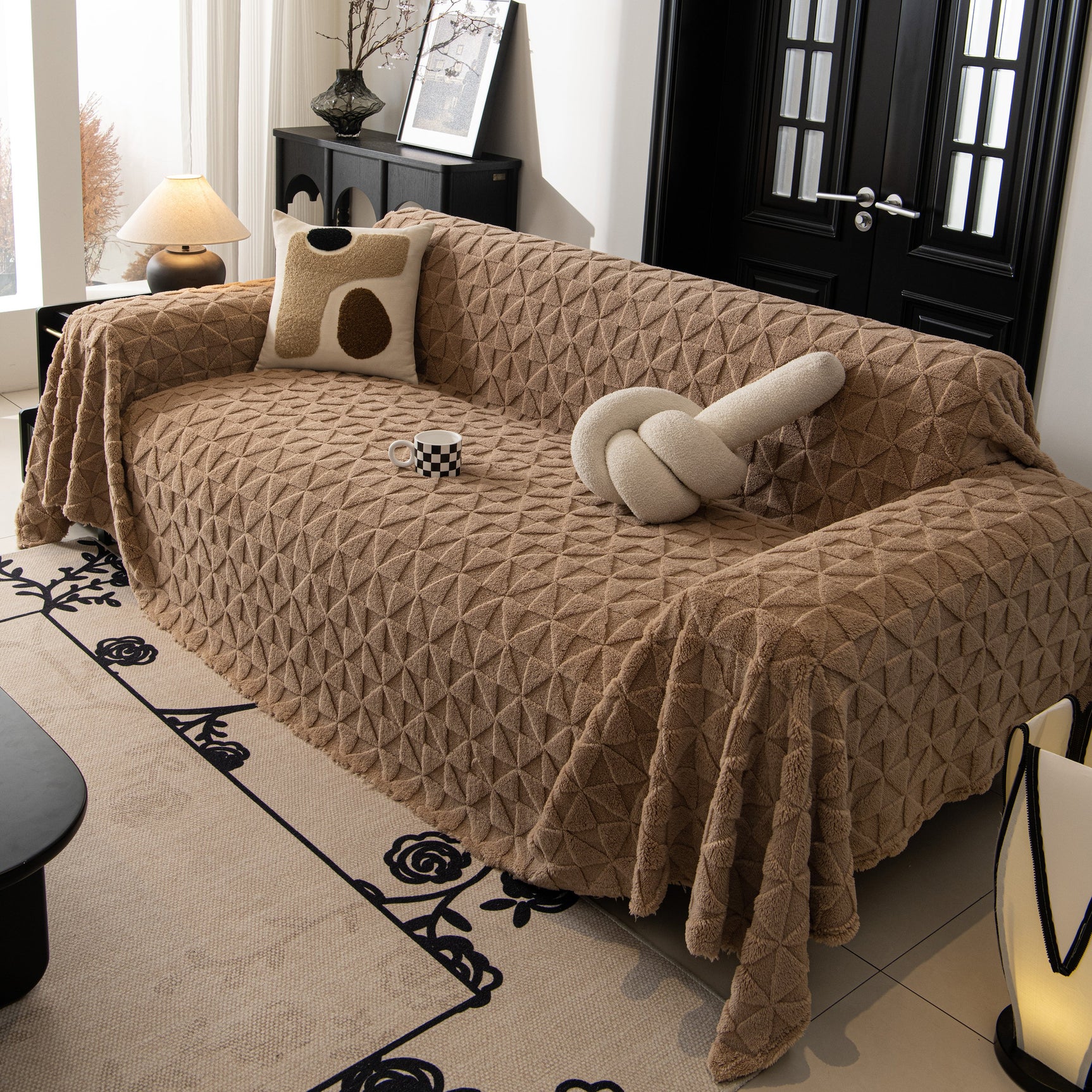 Plush Soft Couch Cover for Sofa and Furniture Lightweight Throw Blankets for Sectional Couch - Ornate Home