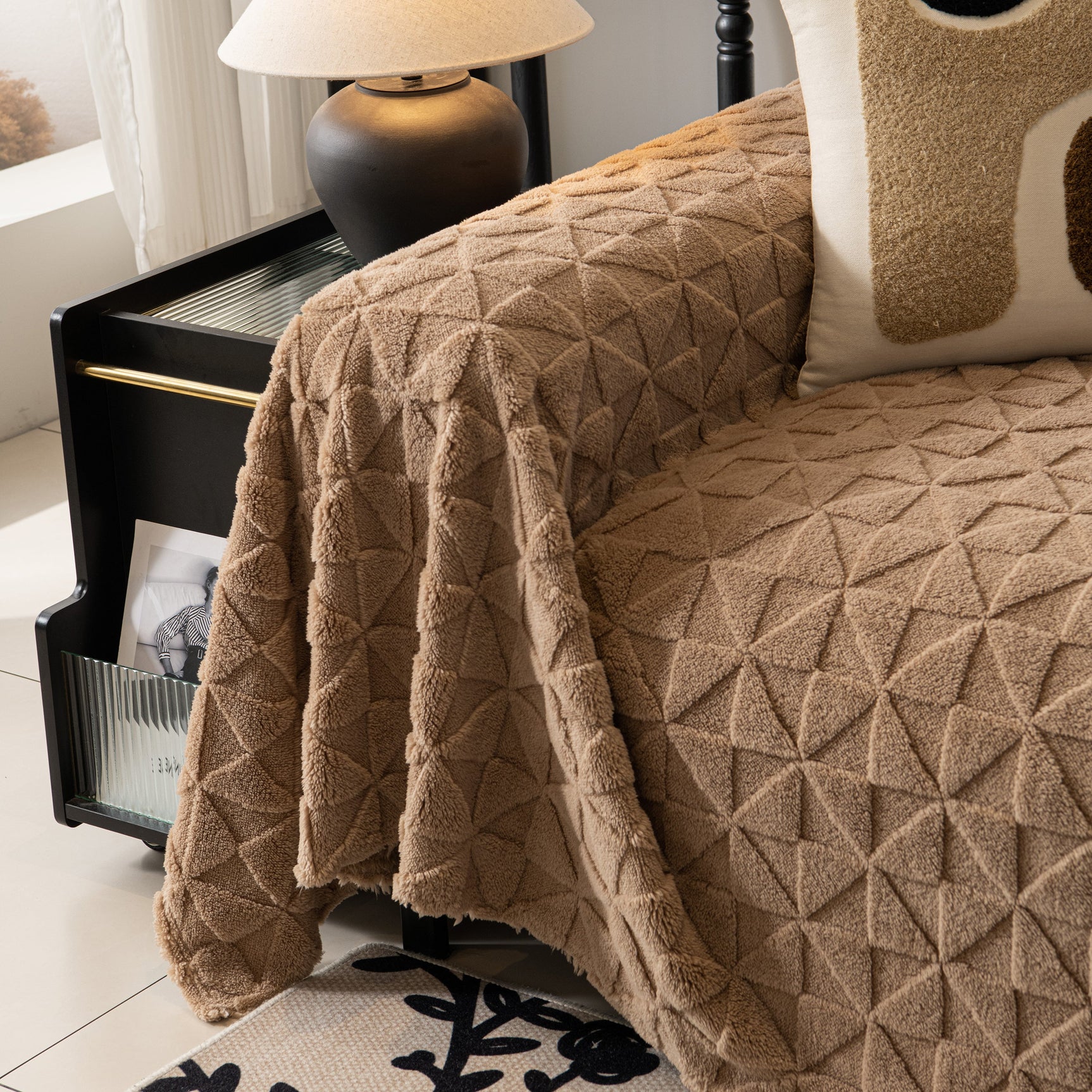 Plush Soft Couch Cover for Sofa and Furniture Lightweight Throw Blankets for Sectional Couch - Ornate Home