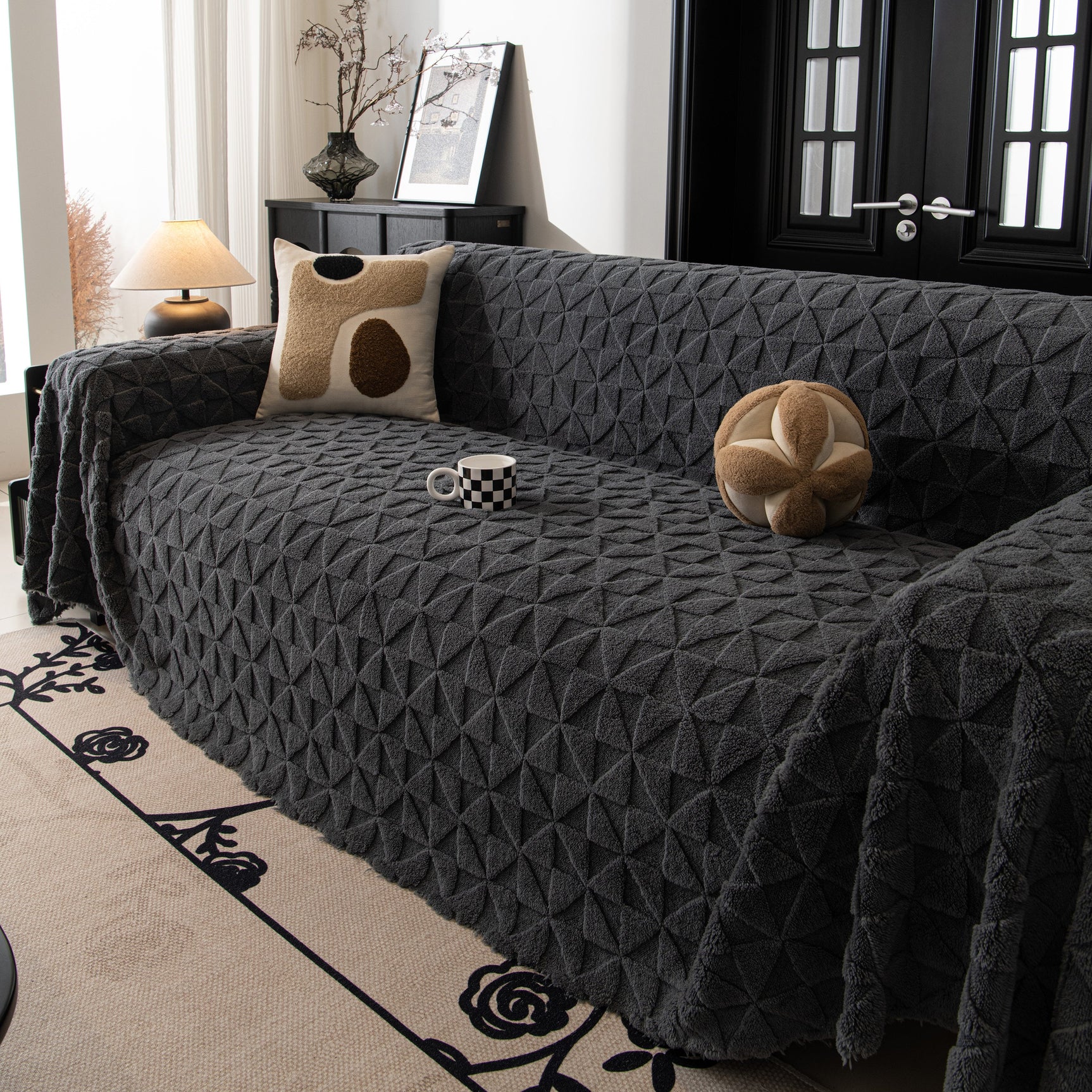 Plush Soft Couch Cover for Sofa and Furniture Lightweight Throw Blankets for Sectional Couch - Ornate Home