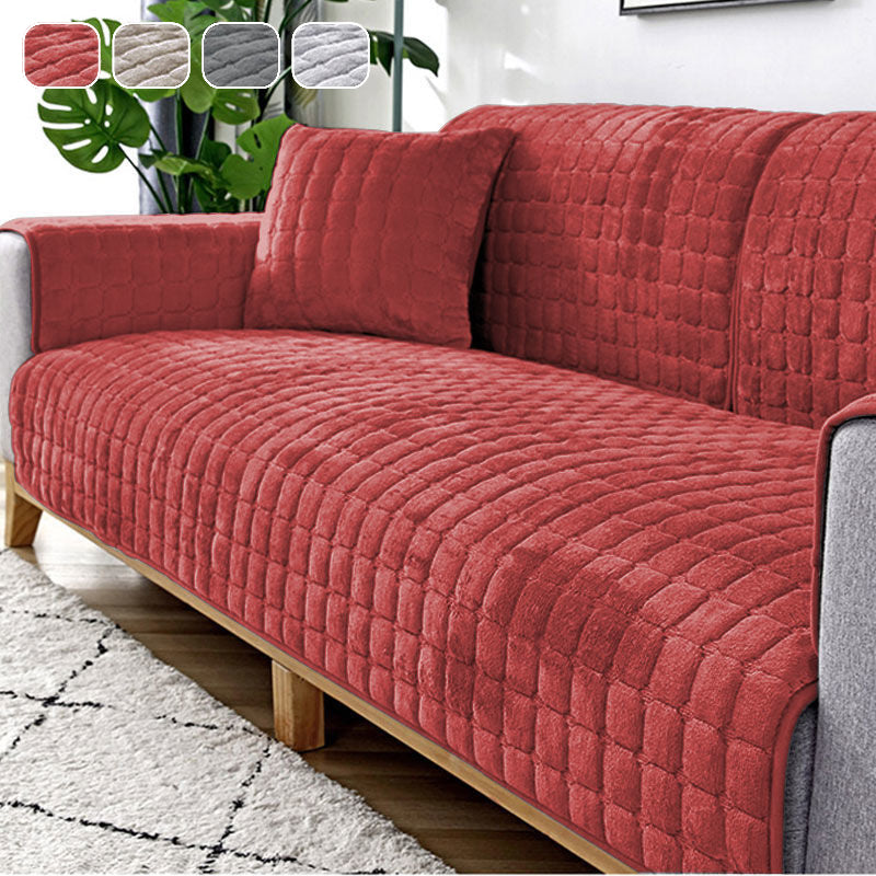 Plush Winter Thick Non-Slip Flannel Sofa Cushion, Universal Sofa Towel Decoration Cover - Ornate Home