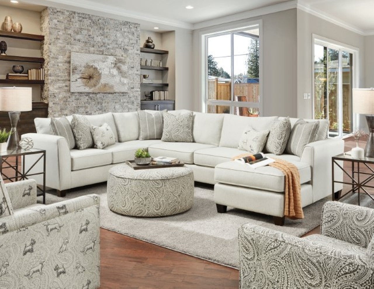Pocklington Ivory Sectional - Ornate Home
