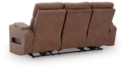 Point Clear Caramel-Dual Power Reclining Sofa - Ornate Home