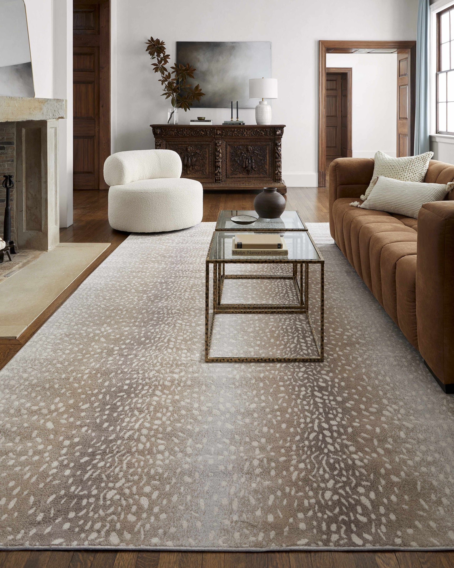 Pointblank Tan Leopard Print Rug - Ornate Home