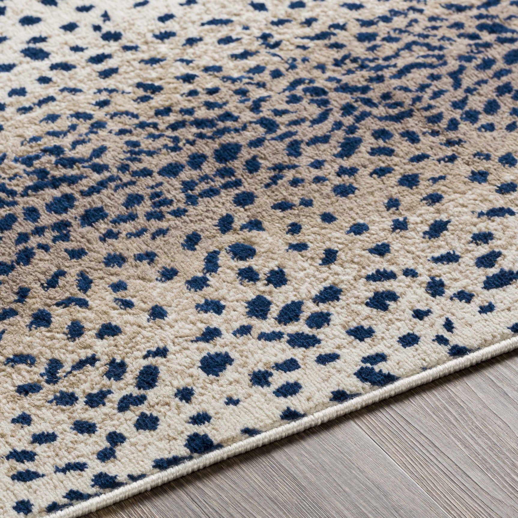 Pointblank Tan & Navy Leopard Print Area Rug - Ornate Home