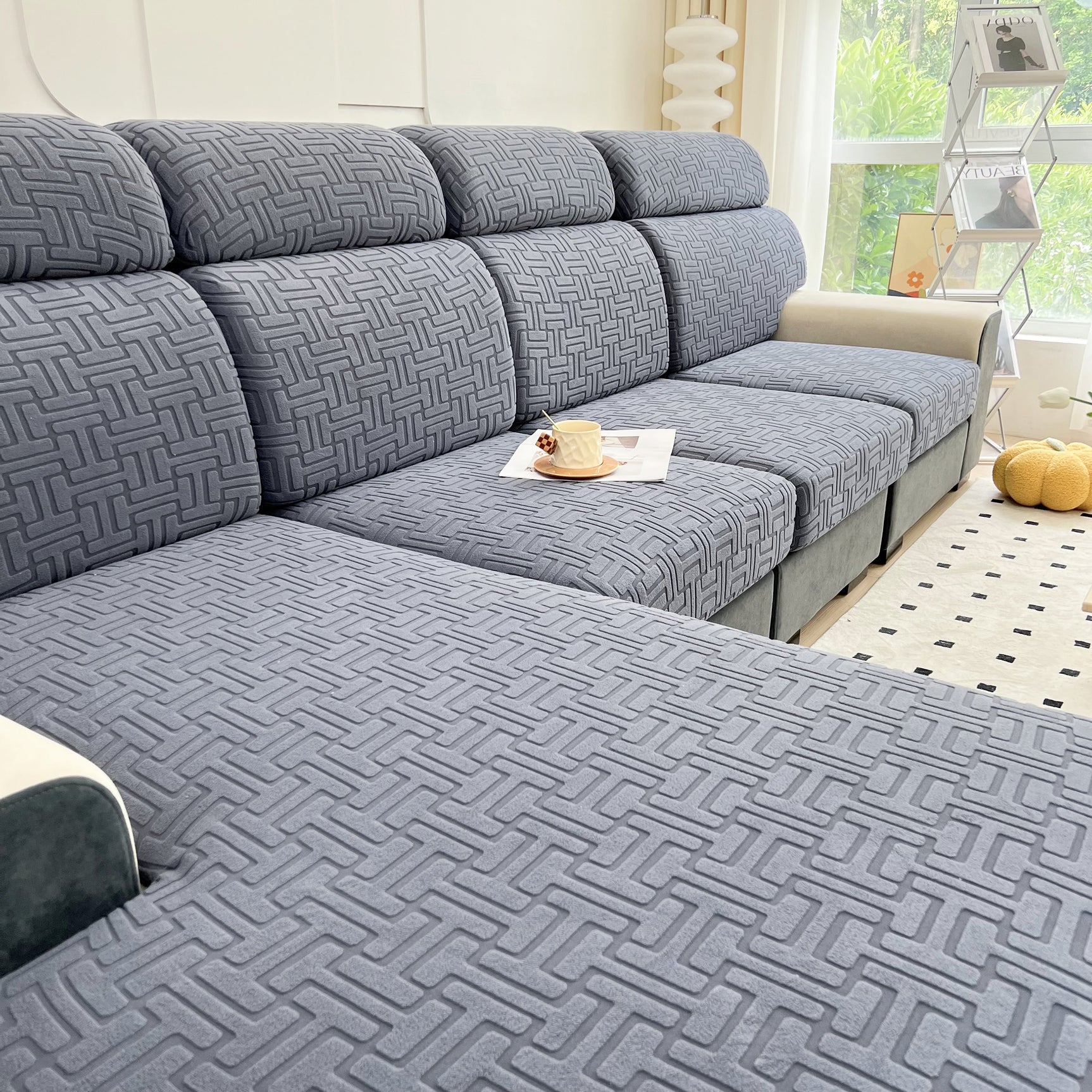 Polar Fleece Stretch Seat Cushion Covers, Couch Cushion Covers Slipcover, Sofa Cushion Protector Covers - Ornate Home