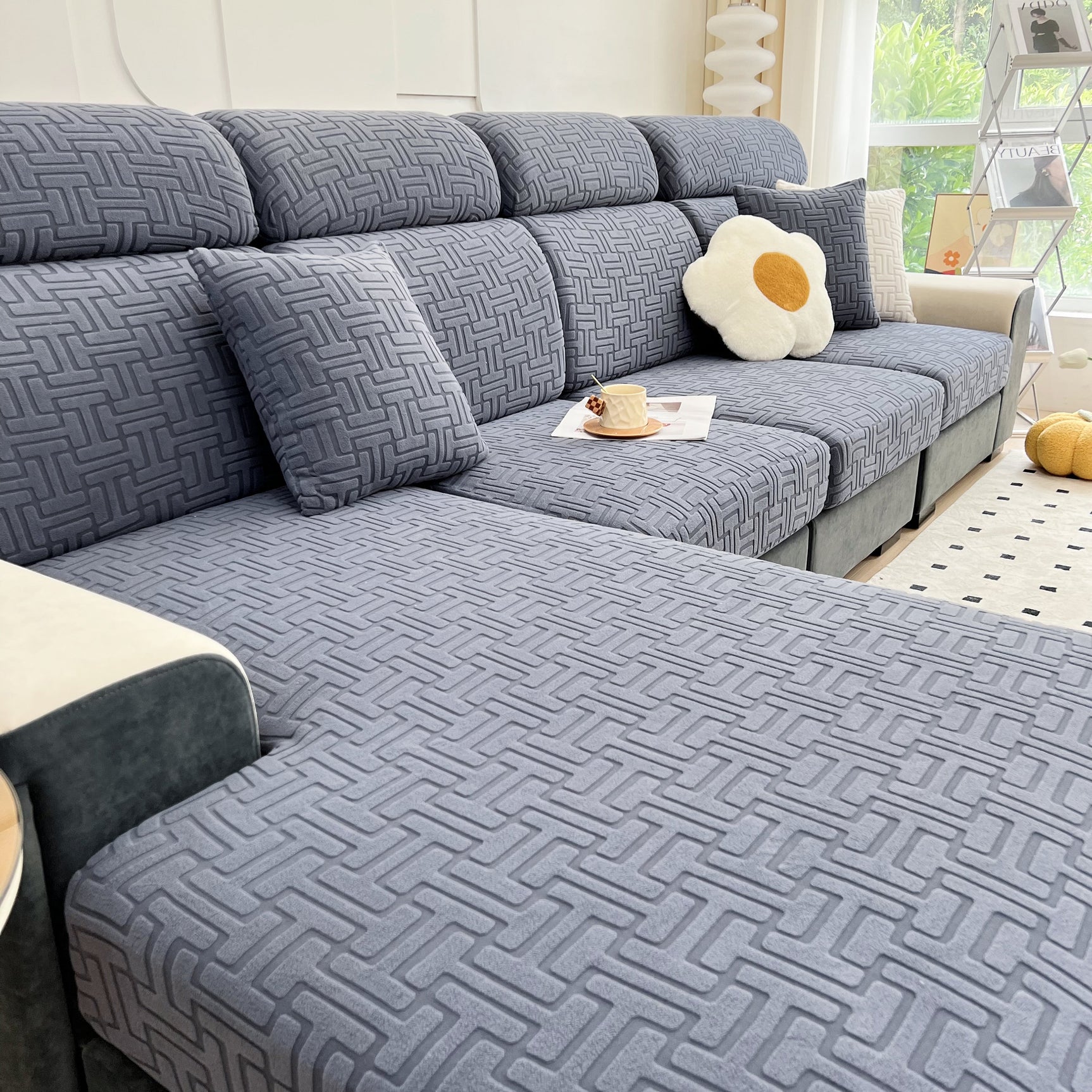 Polar Fleece Stretch Seat Cushion Covers, Couch Cushion Covers Slipcover, Sofa Cushion Protector Covers - Ornate Home