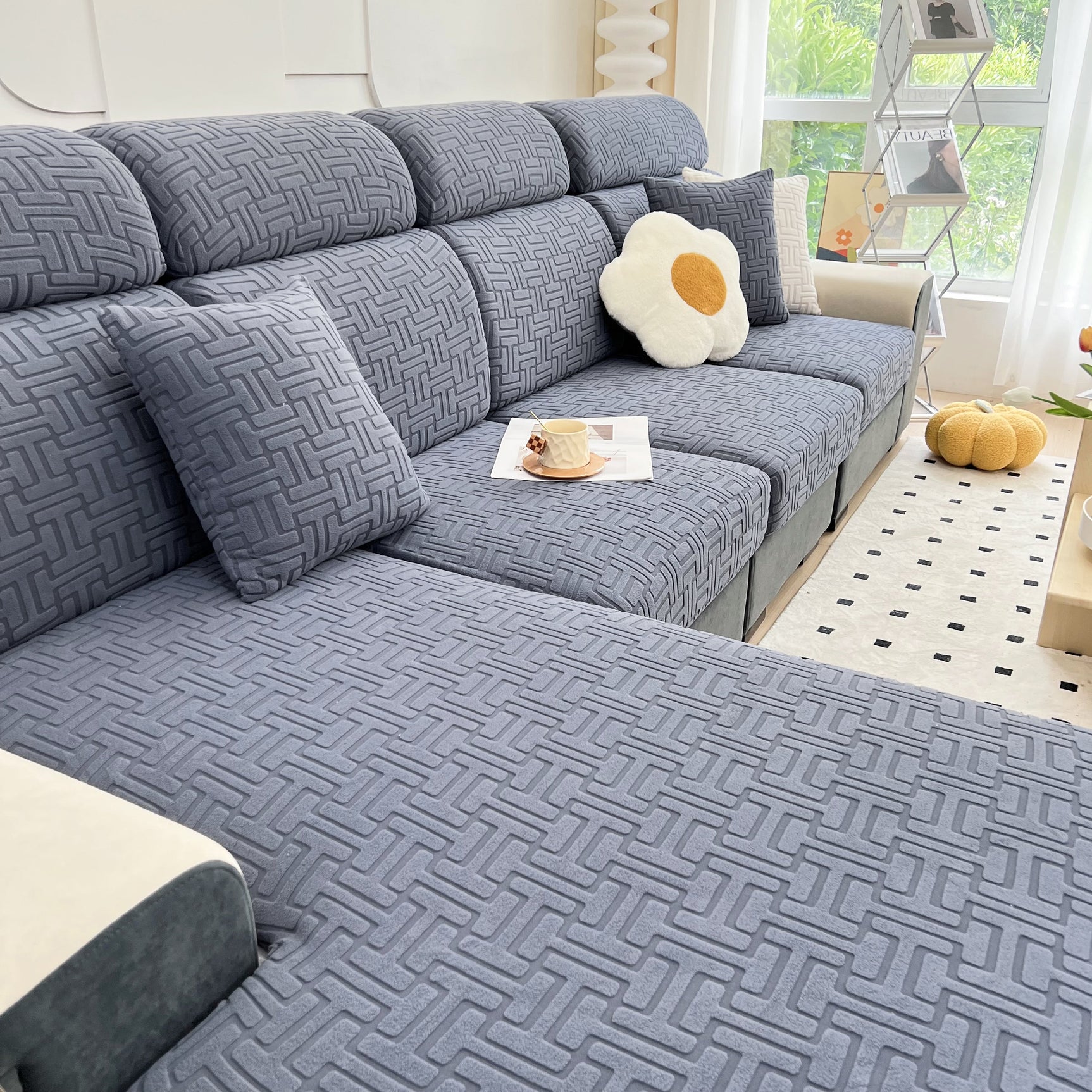 Polar Fleece Stretch Seat Cushion Covers, Couch Cushion Covers Slipcover, Sofa Cushion Protector Covers - Ornate Home