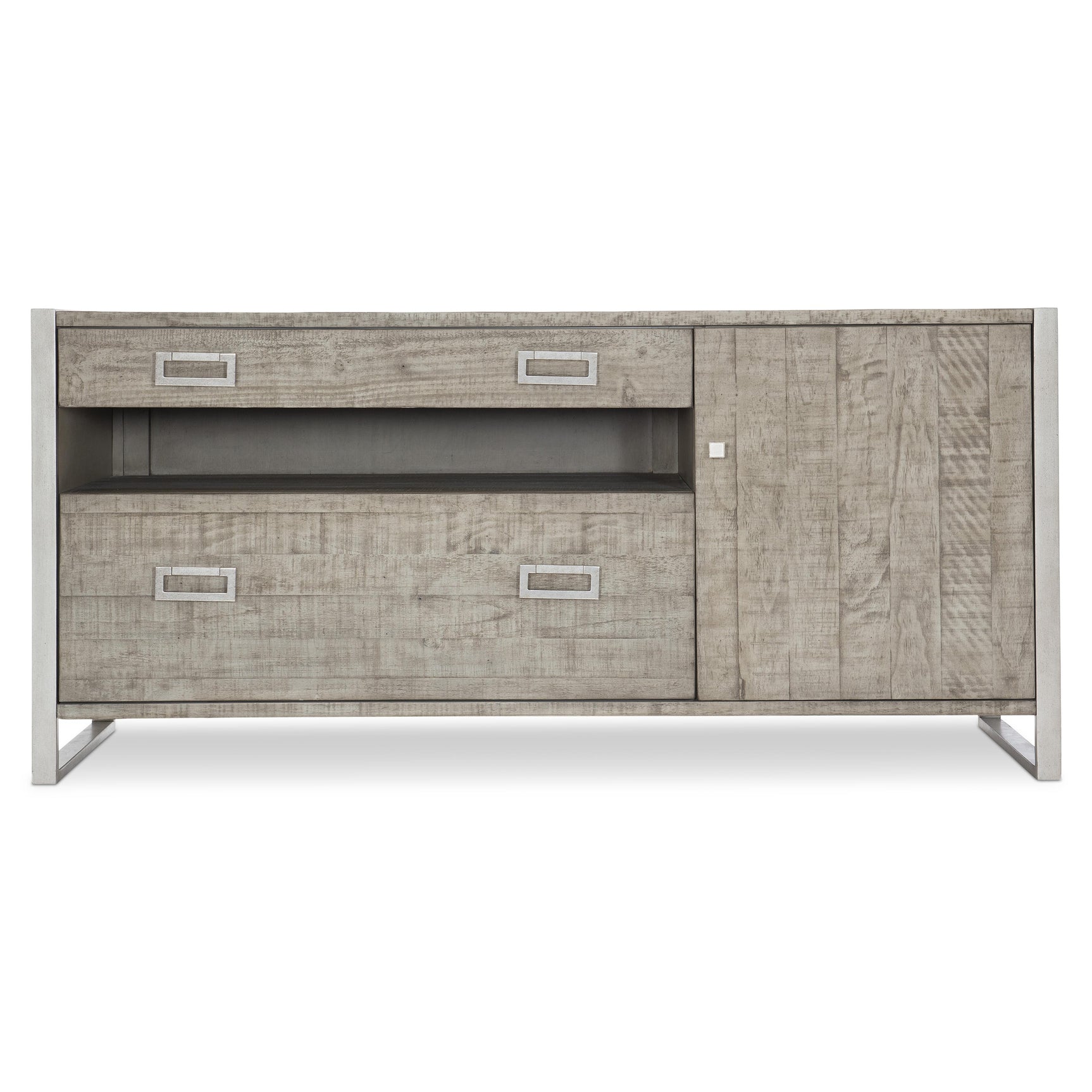 Polk Glazed Silver/Morel File Credenza - Ornate Home