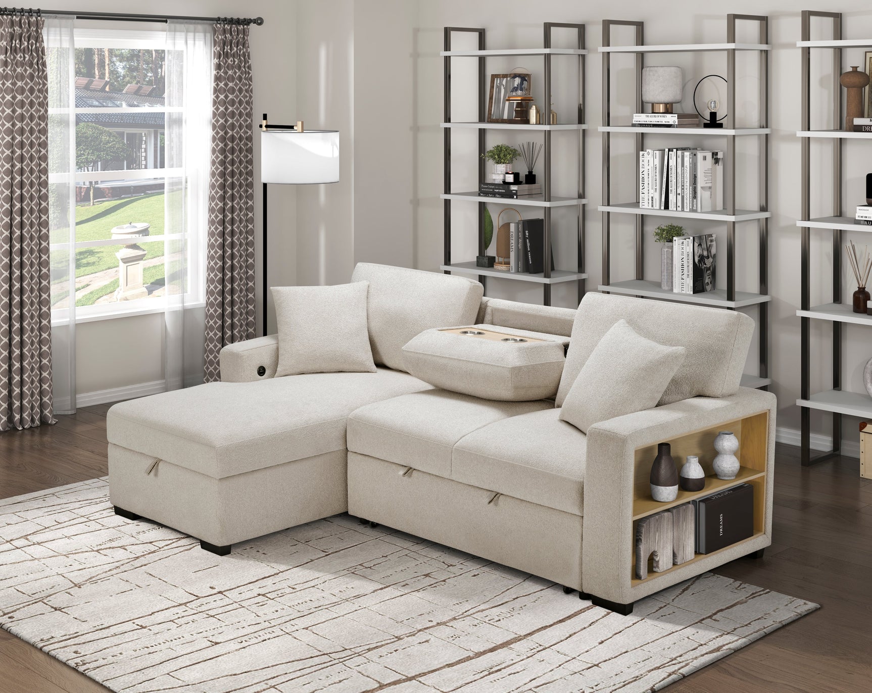 Pompano Beige Sectional with Left Chaise - Ornate Home