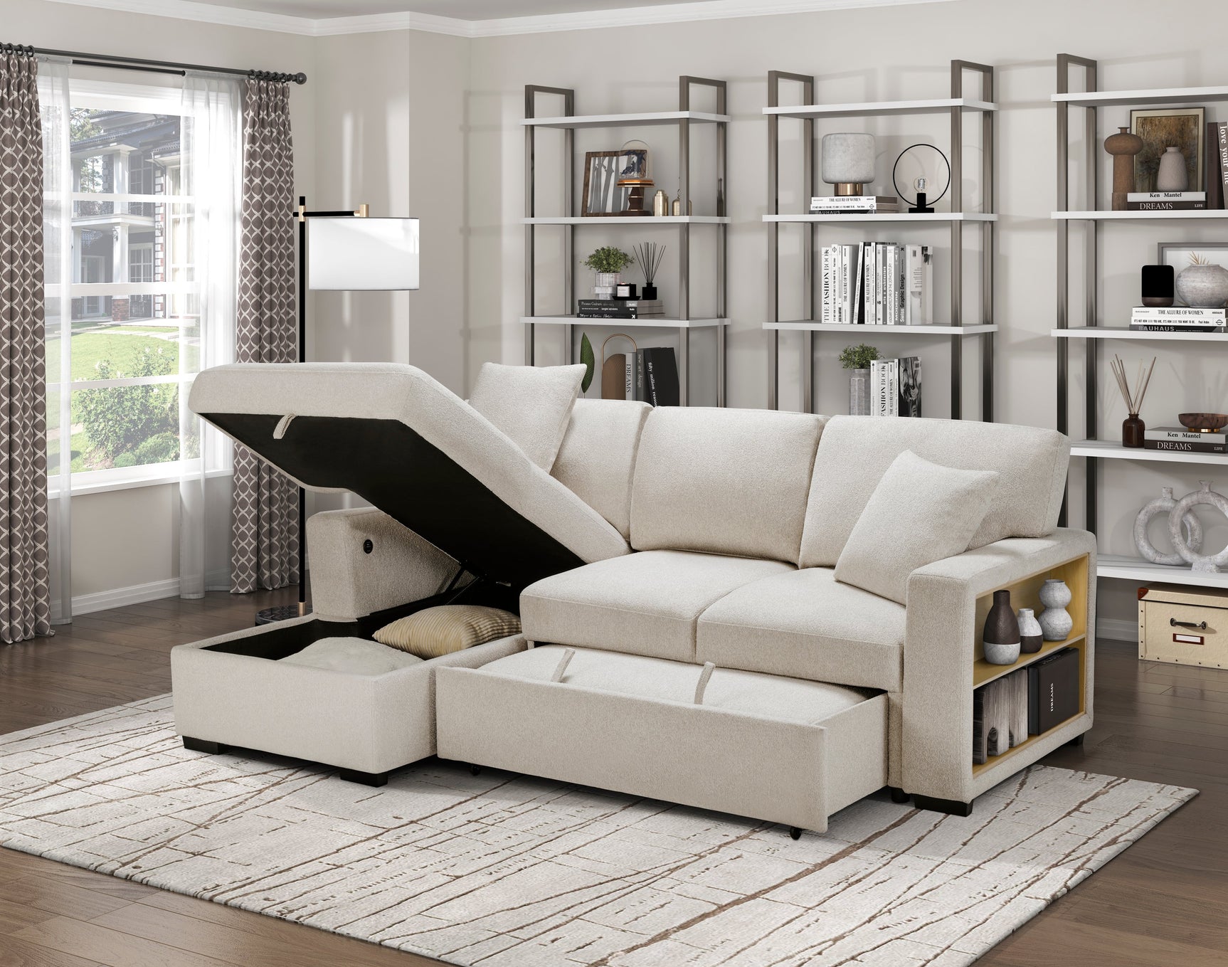Pompano Beige Sectional with Left Chaise - Ornate Home