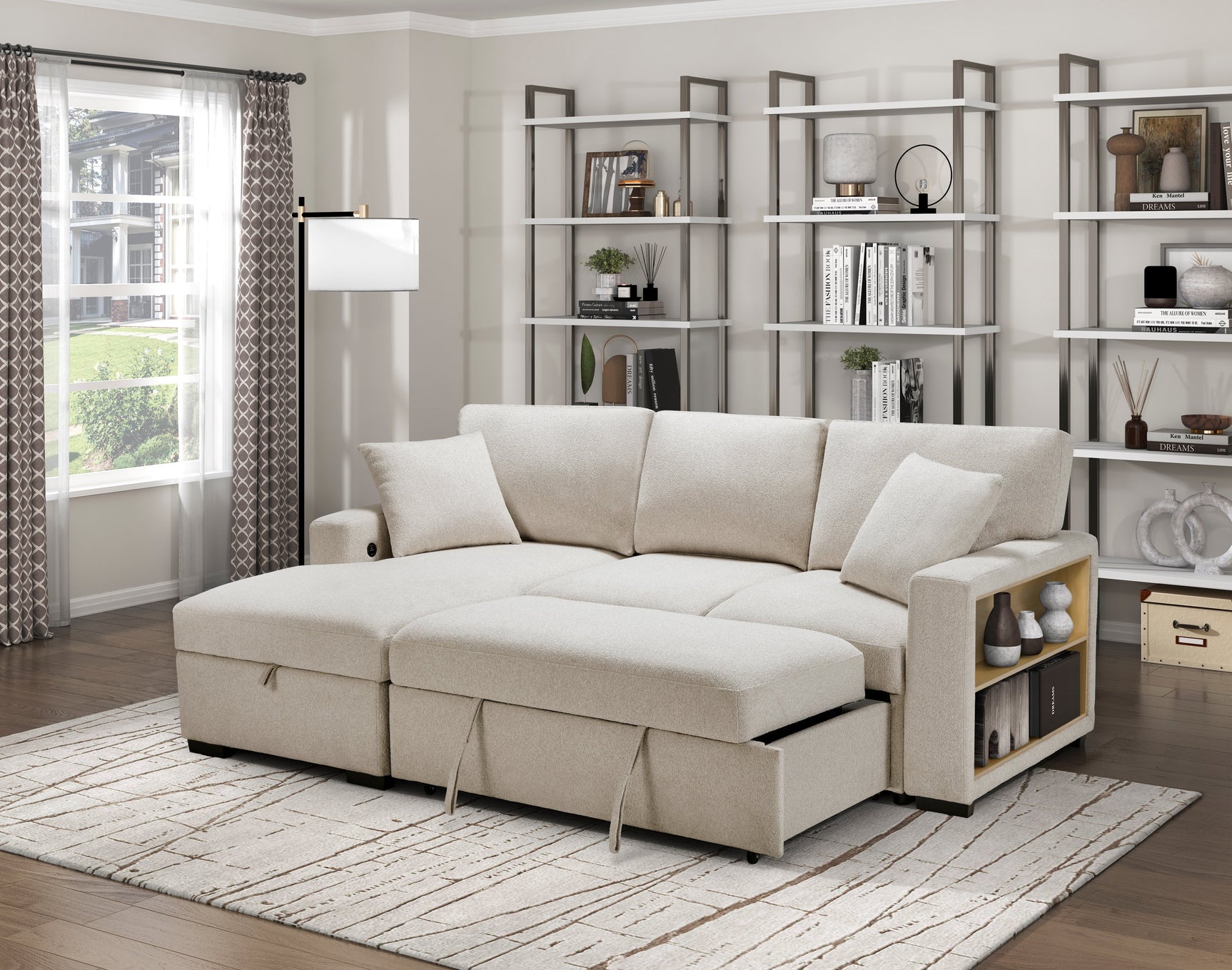 Pompano Beige Sectional with Left Chaise - Ornate Home