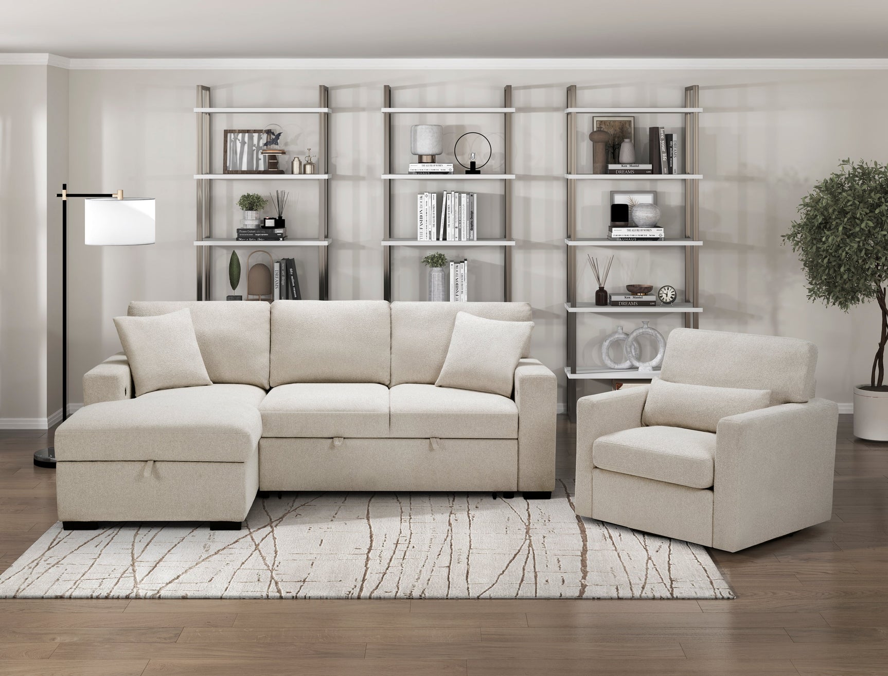 Pompano Beige Sectional with Left Chaise - Ornate Home