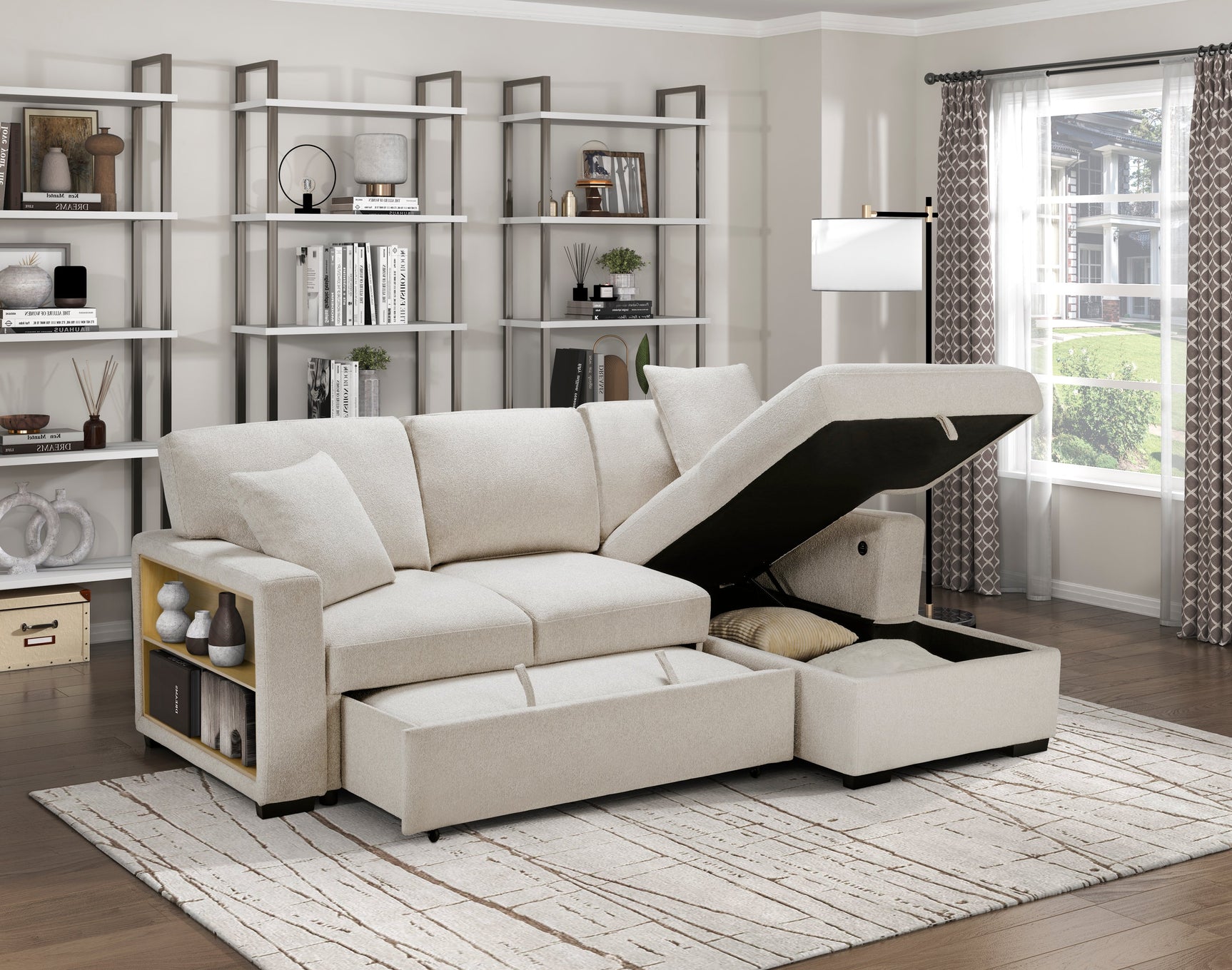 Pompano Beige Sectional with Right Chaise - Ornate Home