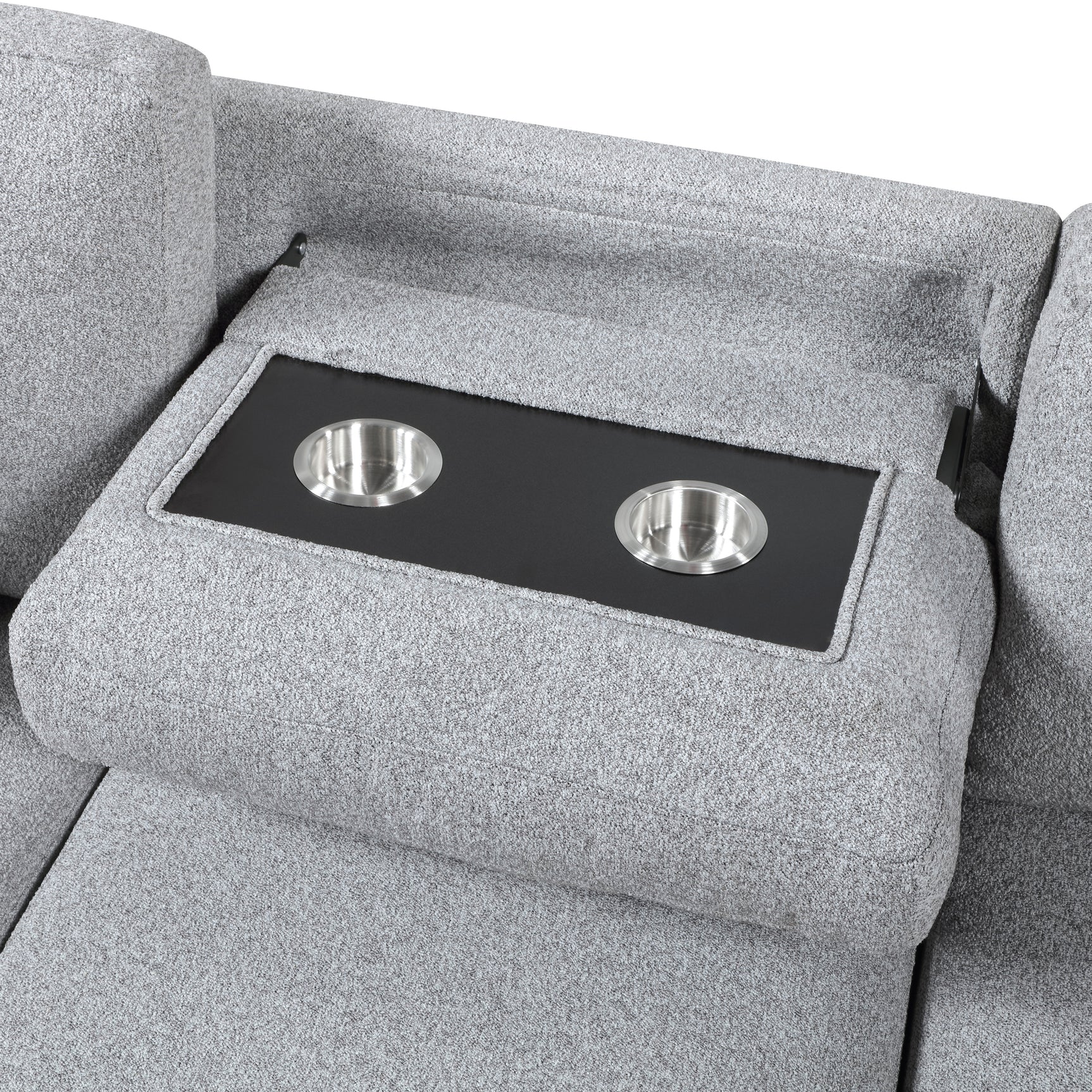 Pompano Sleeper Sectional with Left Chaise, Pull-out Bed and Hidden Storage, Charging Ports - Ornate Home