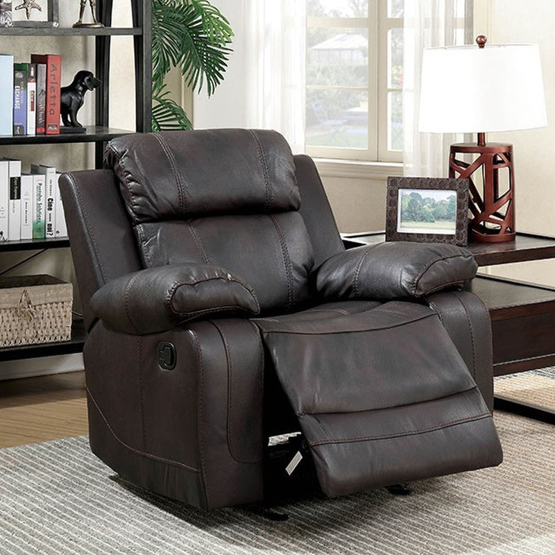 Pondera Dark Brown Recliner - Ornate Home