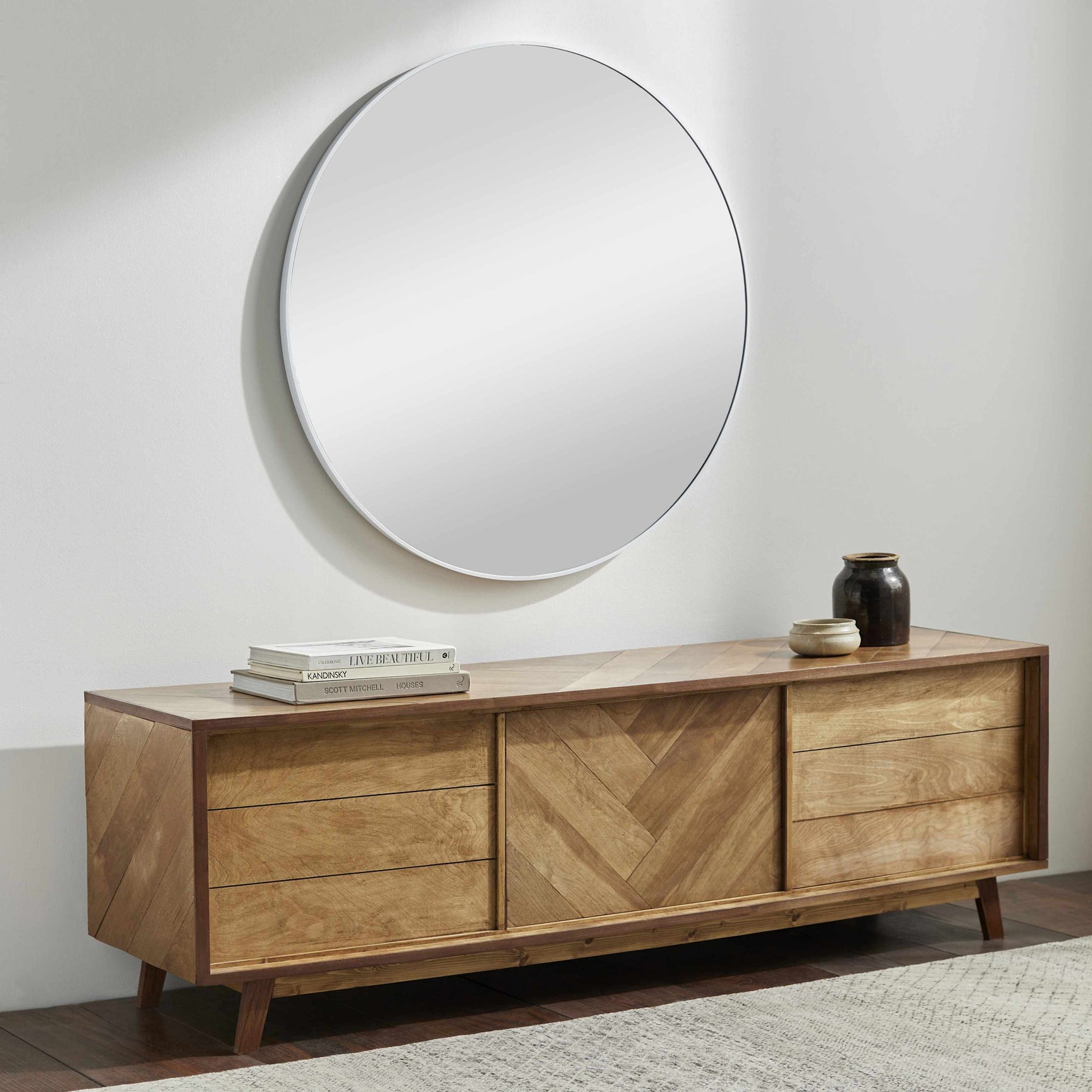 Pontalina Round White Mirror - Ornate Home