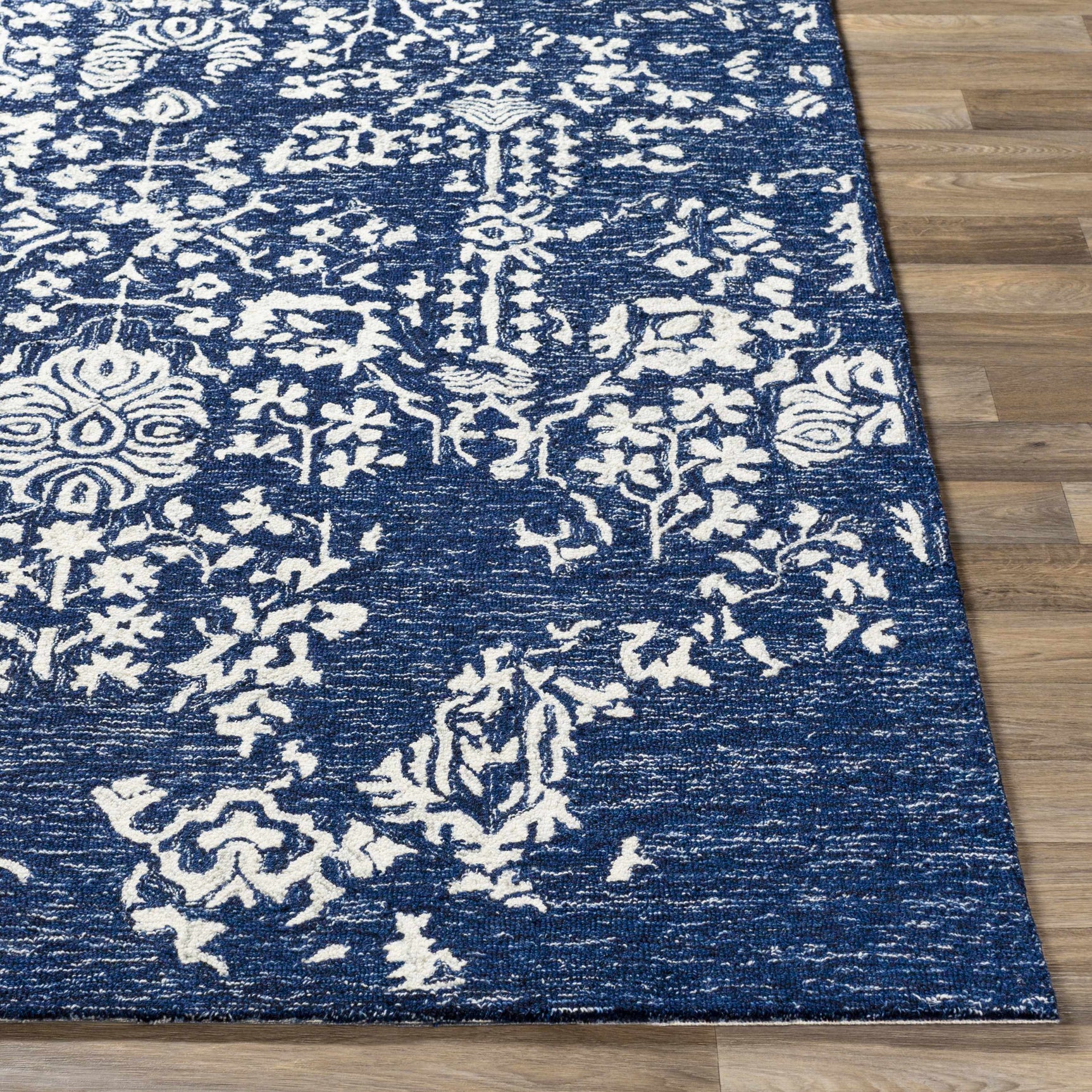 Poole Navy Wool Area Carpet - Ornate Home