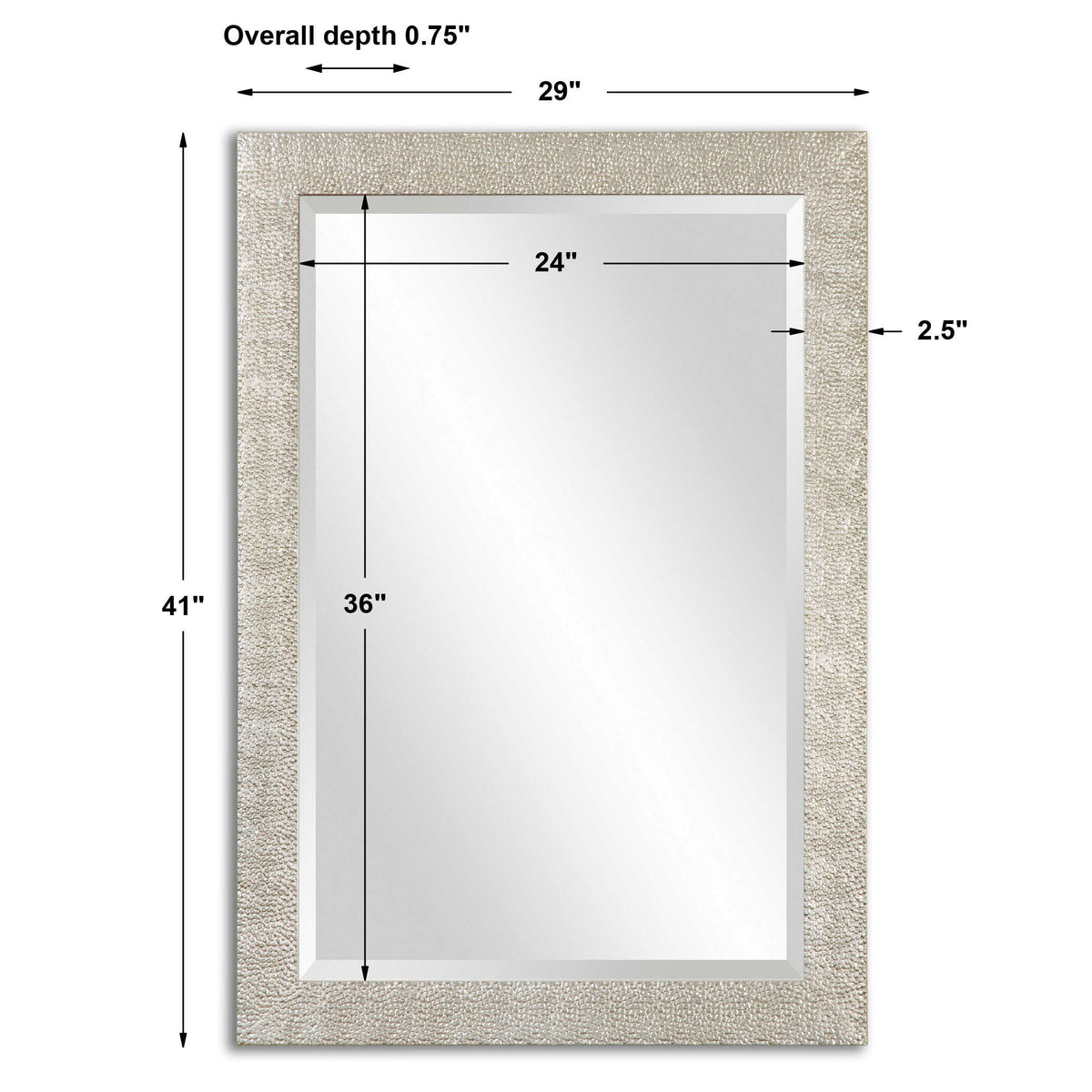 Porcius Antiqued Silver Mirror - Ornate Home