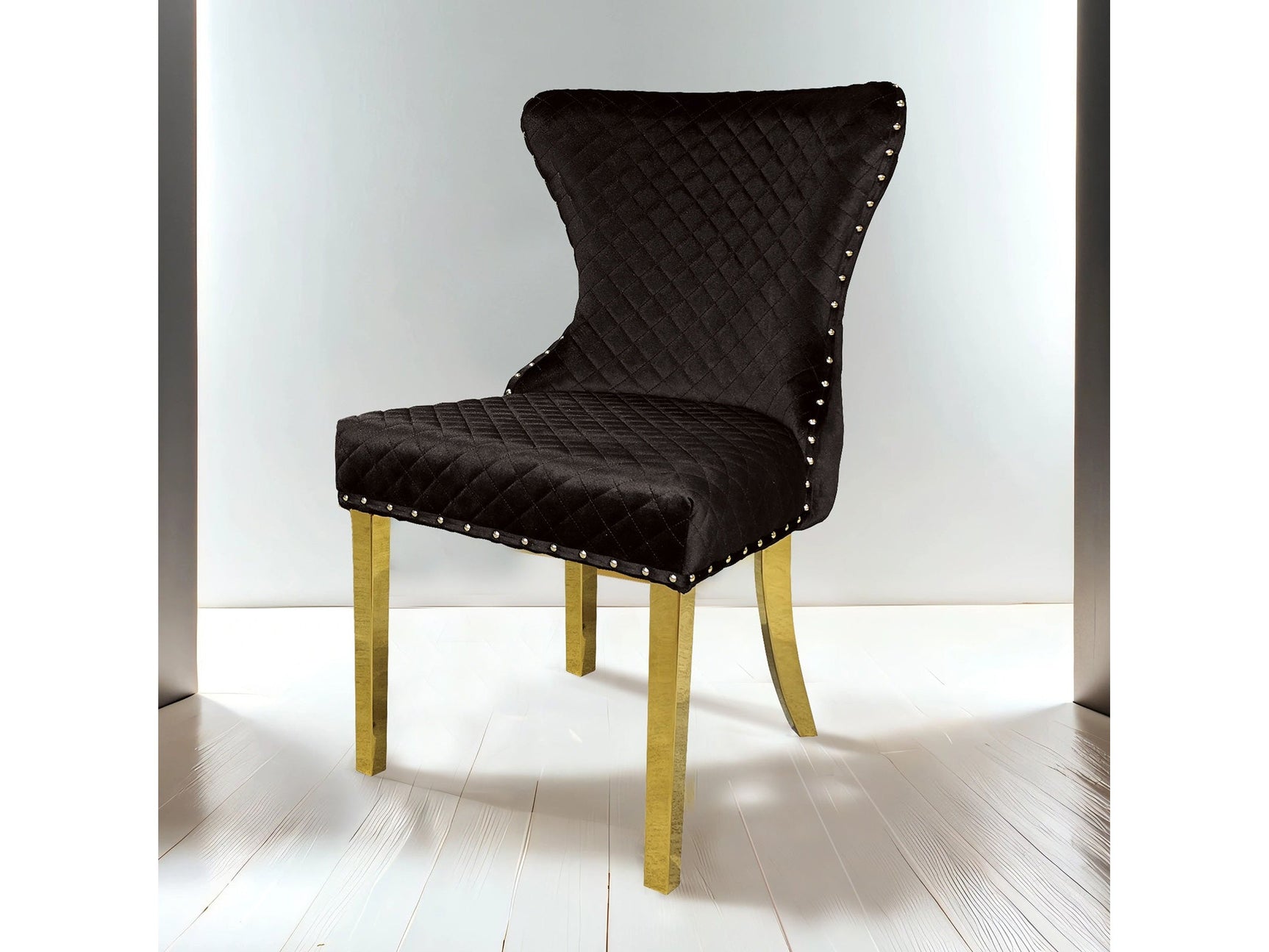 Portanova Gold/Black Chair (Set of 2) - Ornate Home