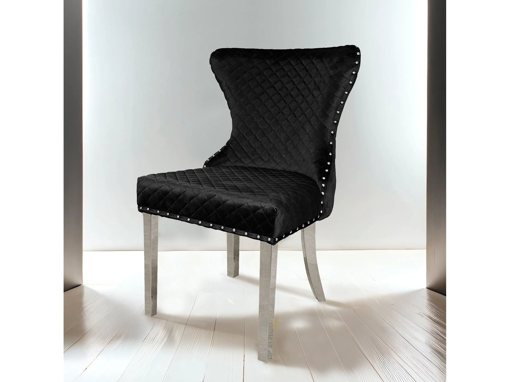 Portanova Silver/Black Chair (Set of 2) - Ornate Home