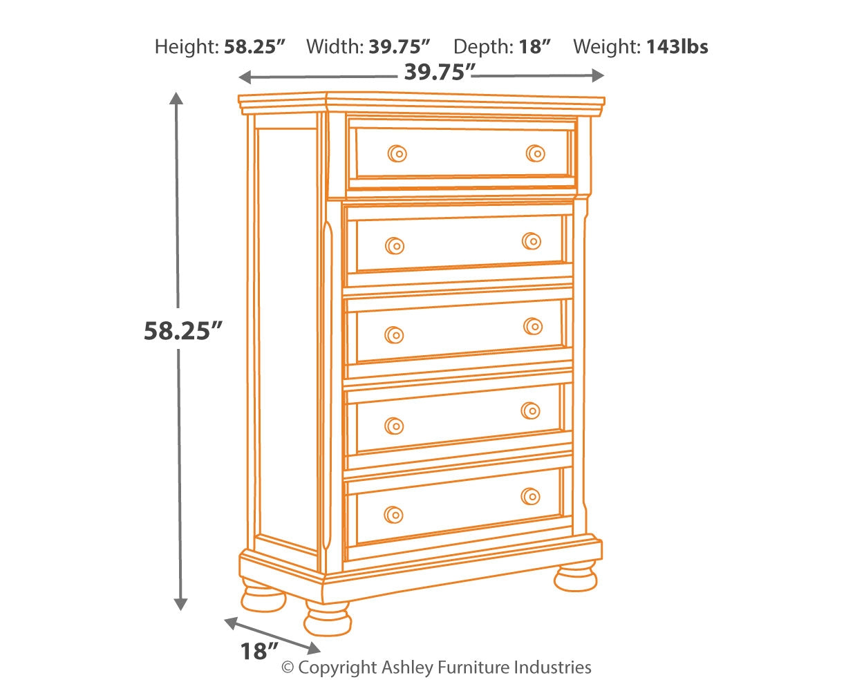 Porter King Panel Bedroom Set with Dresser, Mirror and Chest (Online Special Price) - Ornate Home
